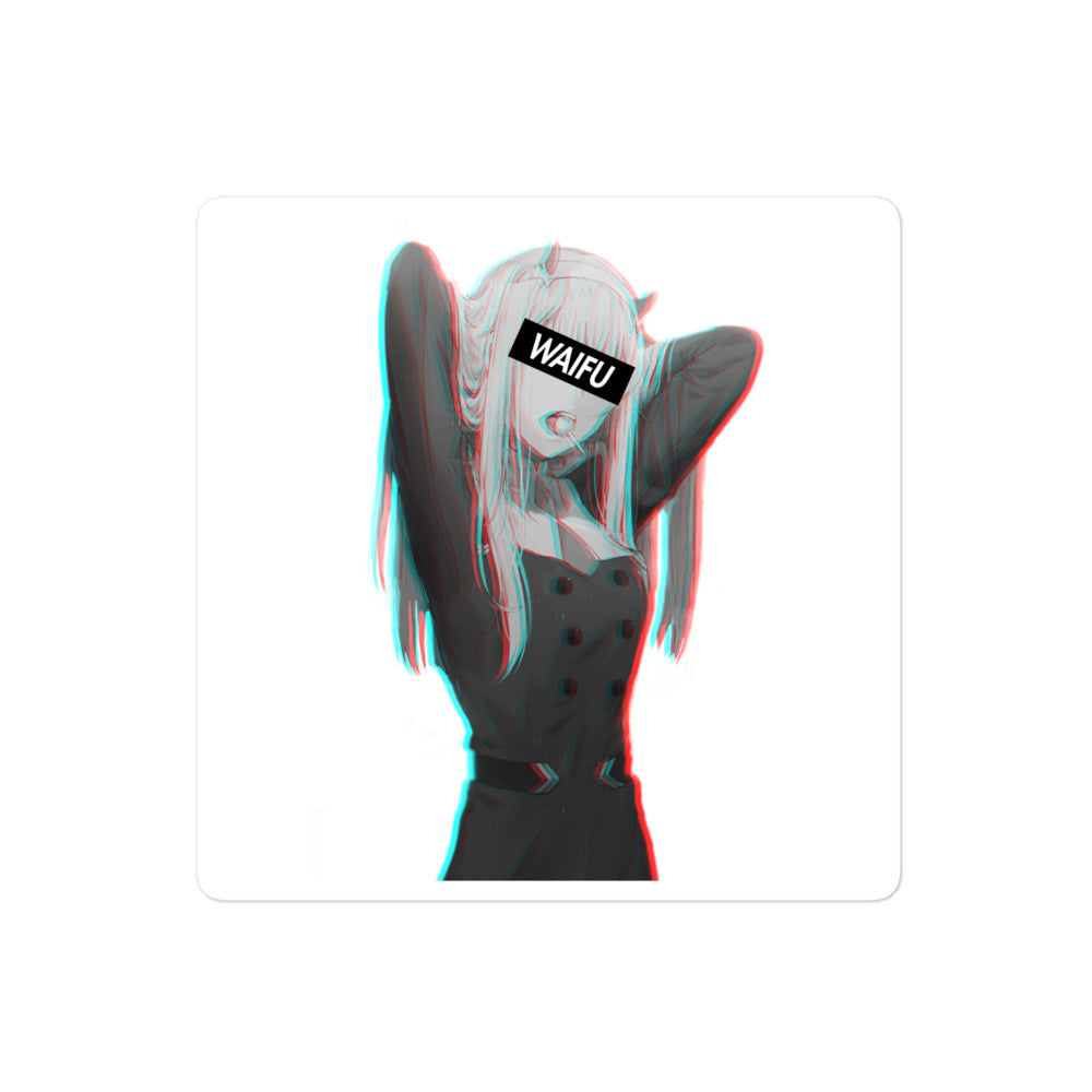 Zero Two Waifu Material #010 Kiss Cut Premium Sticker