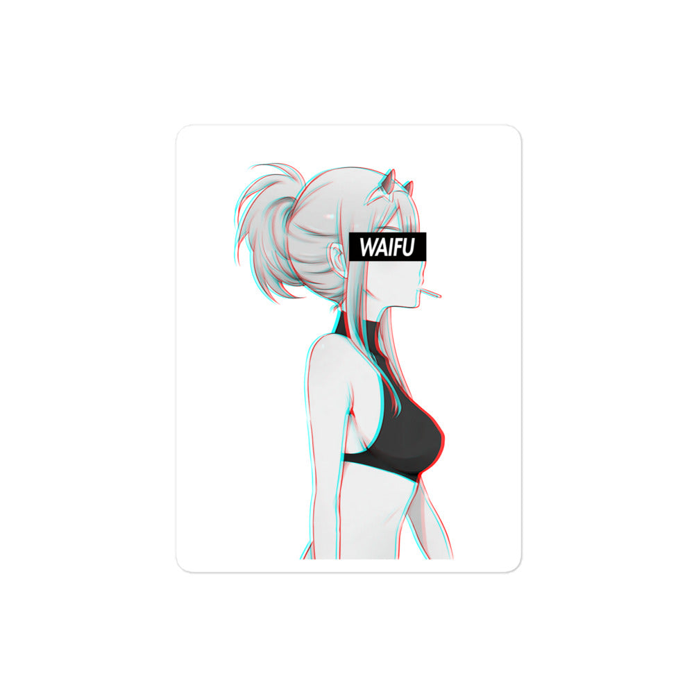Zero Two Waifu Material #009 Kiss Cut Premium Sticker