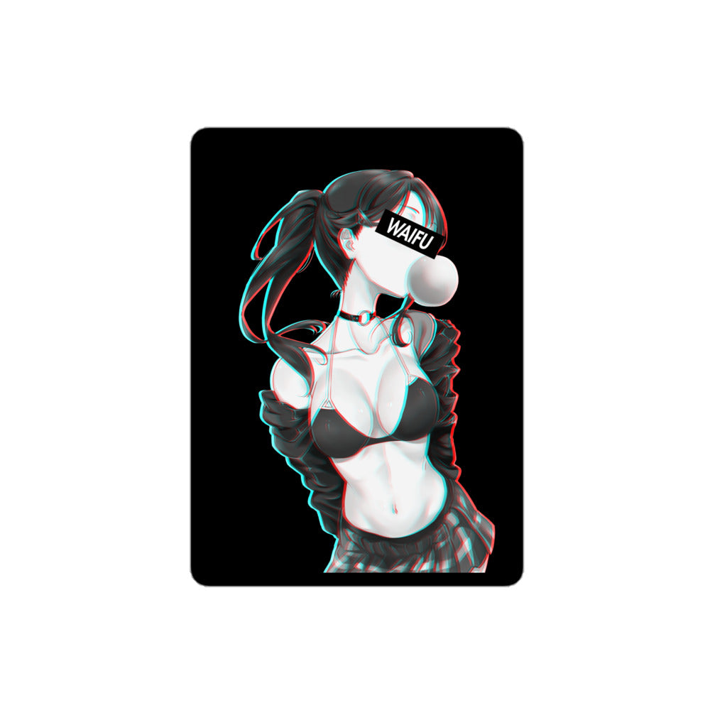 Cute Anime Girl Waifu Material - Black Edition #001 Kiss Cut Premium Sticker