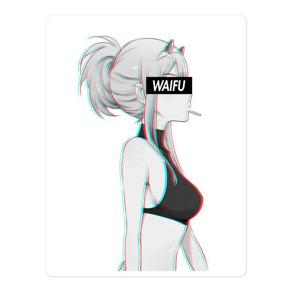 Zero Two Waifu Material #009 Kiss Cut Premium Sticker