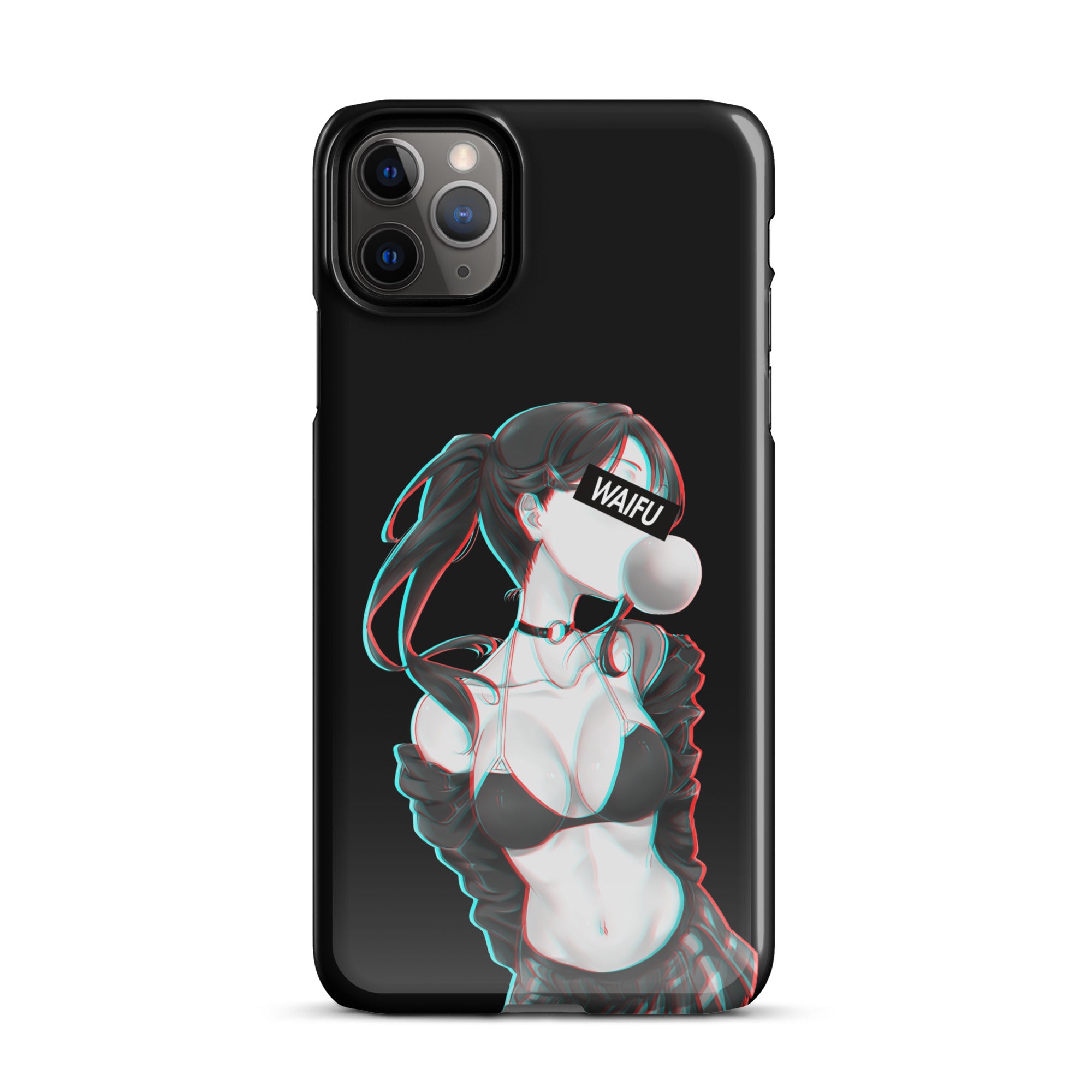Cute Anime Girl Waifu Material - Black Edition #001 iPhone Premium Case