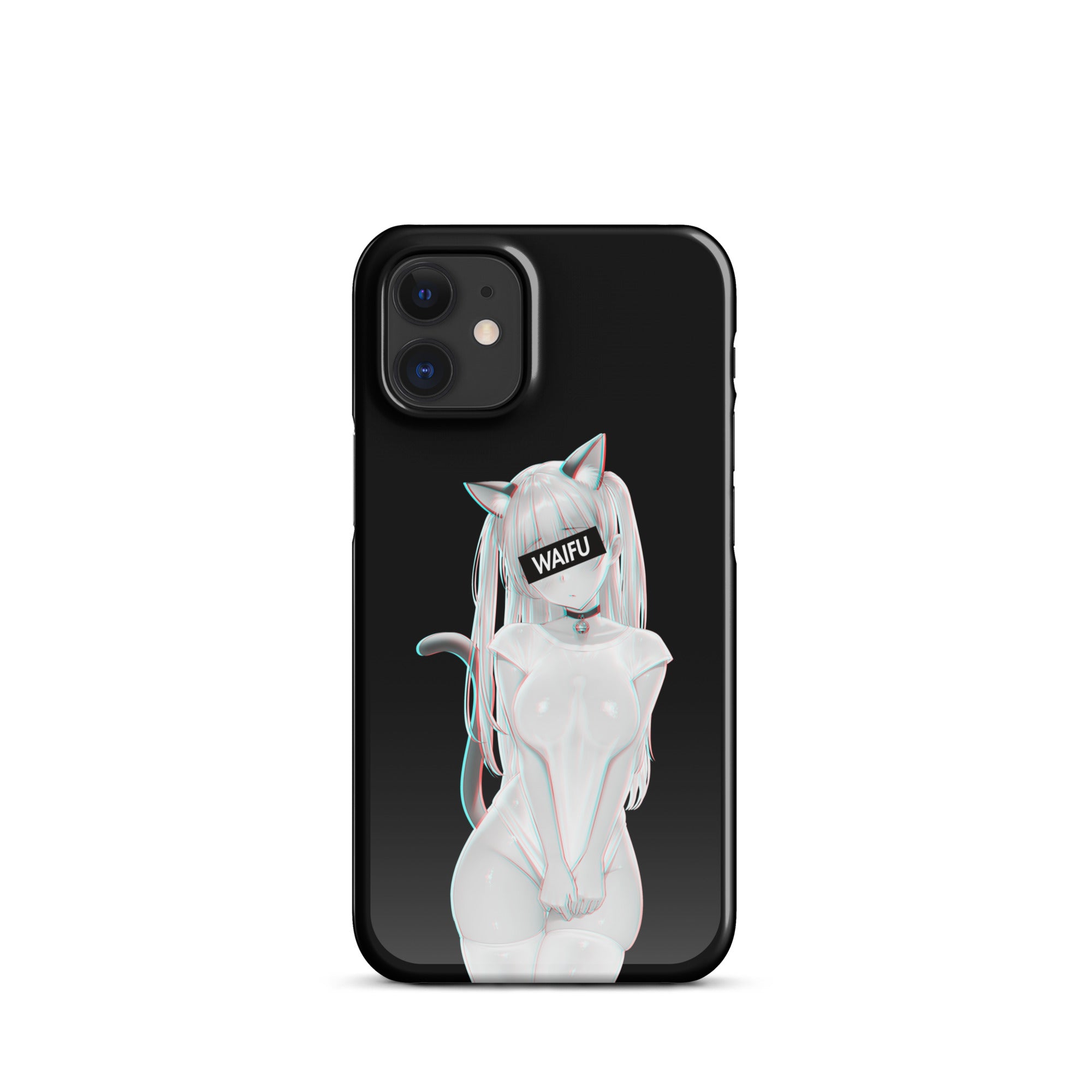Cute Anime Girl Waifu Material - Black Edition #002 iPhone Premium Case