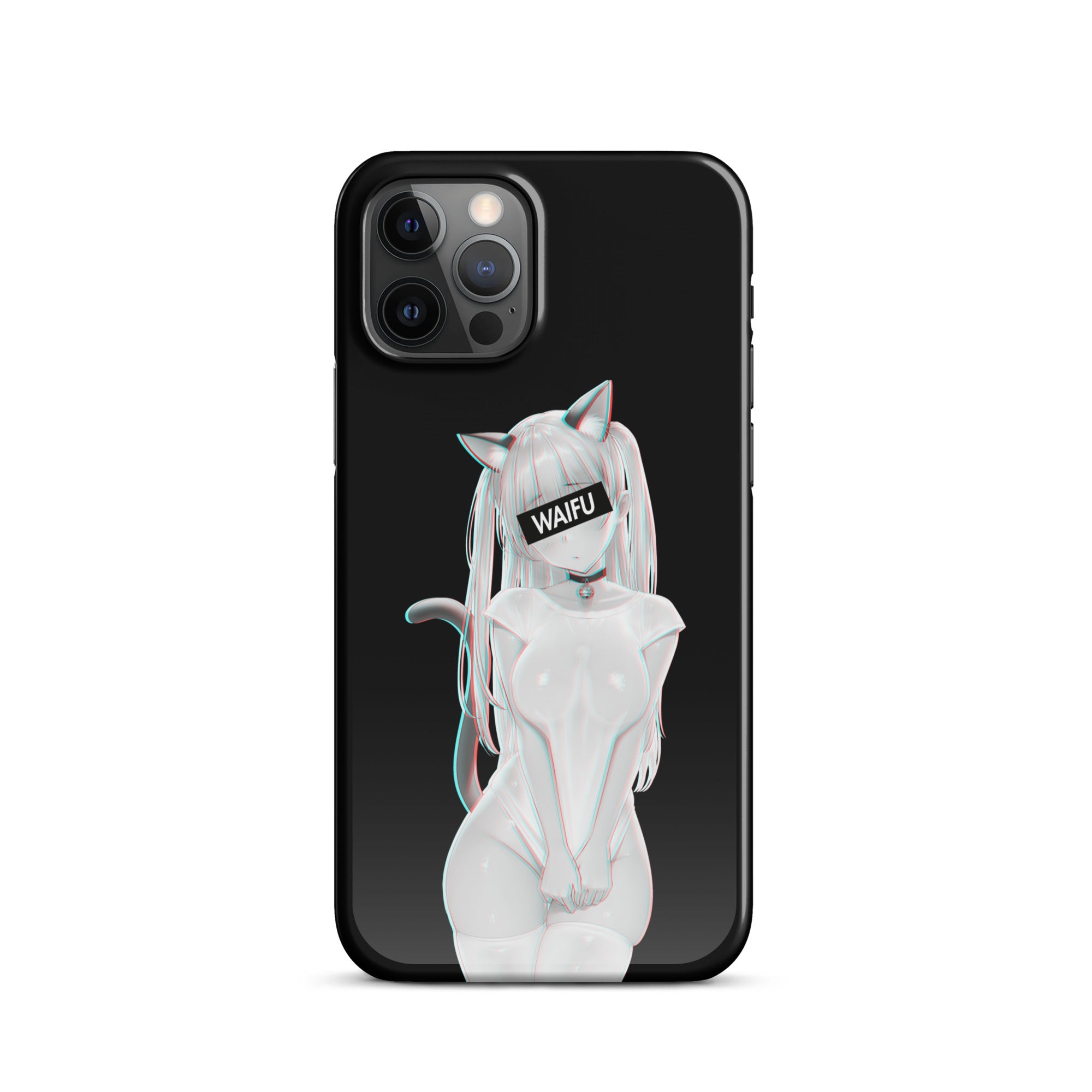 Cute Anime Girl Waifu Material - Black Edition #002 iPhone Premium Case