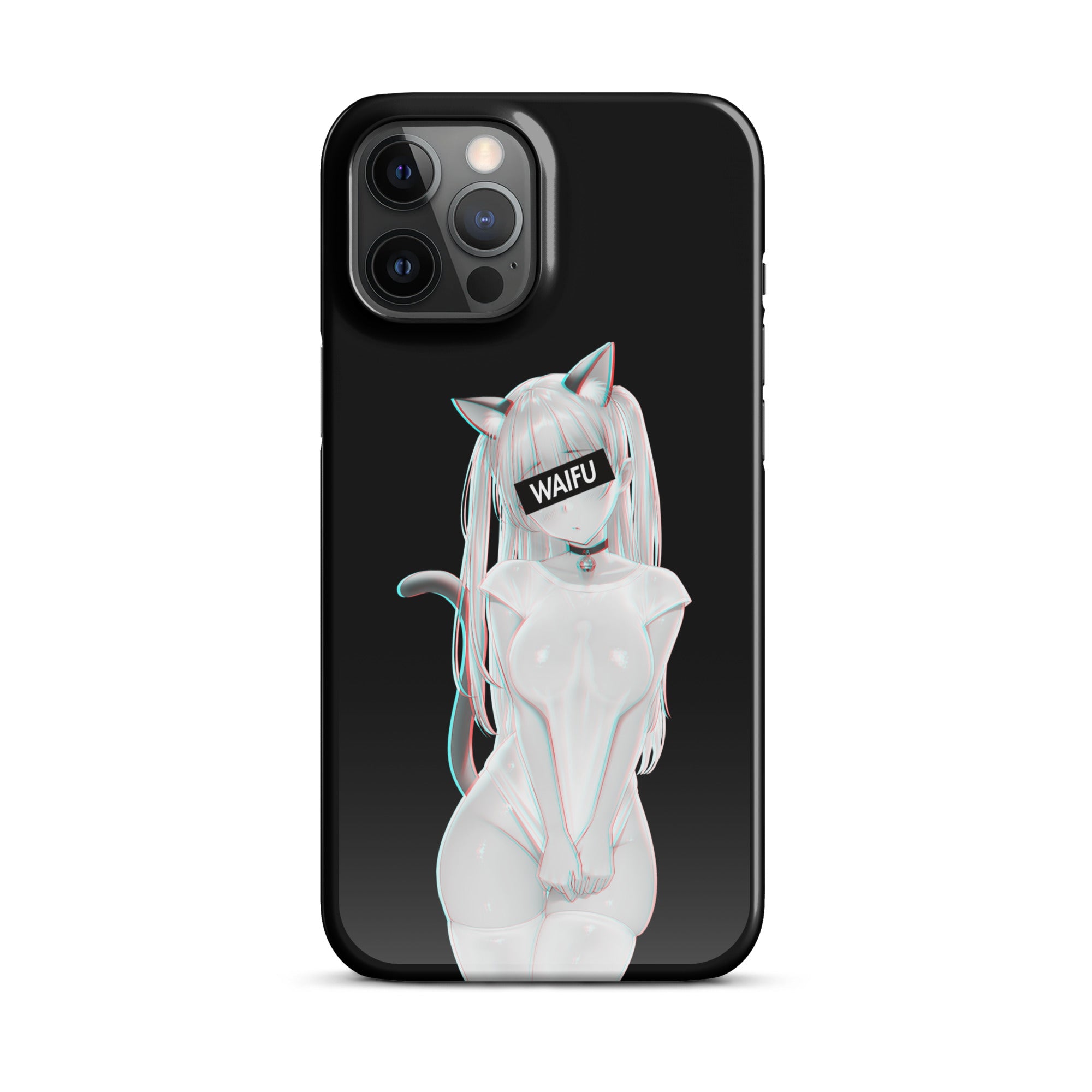 Cute Anime Girl Waifu Material - Black Edition #002 iPhone Premium Case