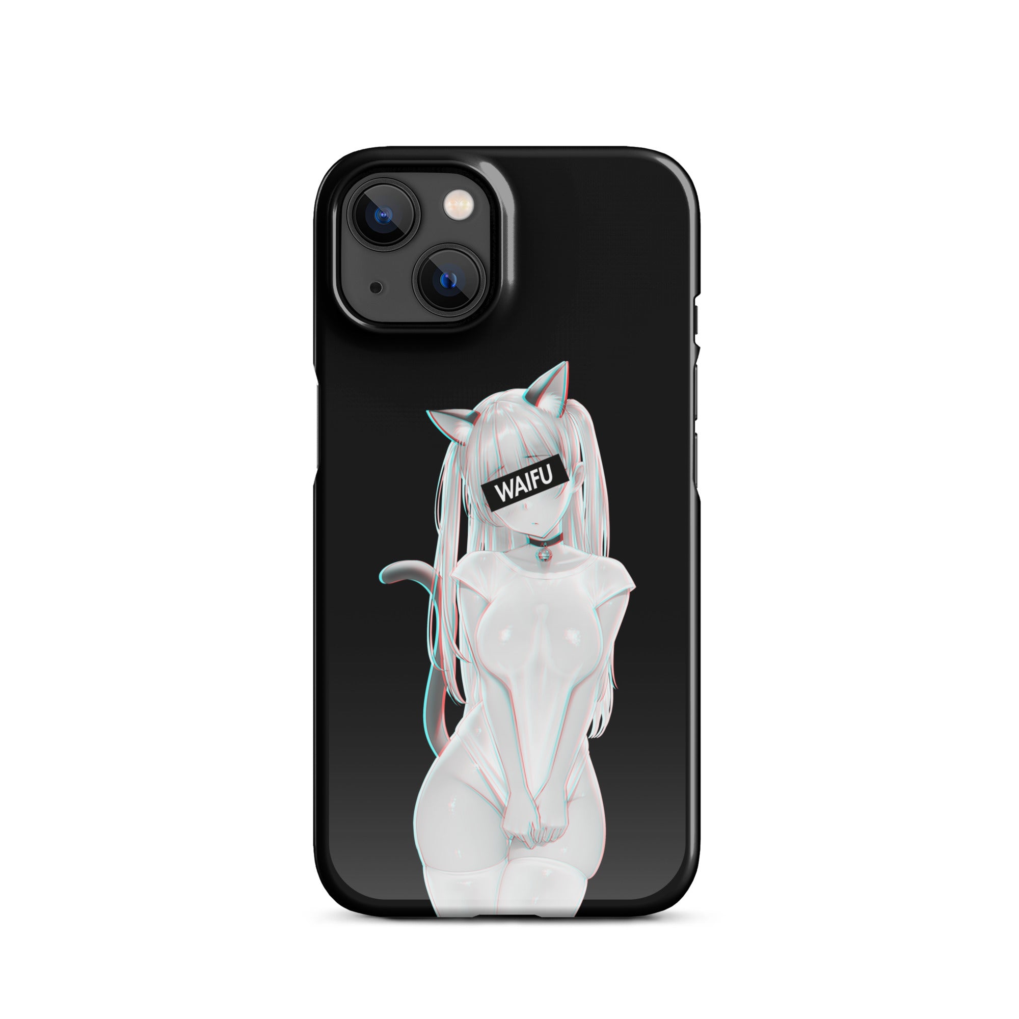 Cute Anime Girl Waifu Material - Black Edition #002 iPhone Premium Case