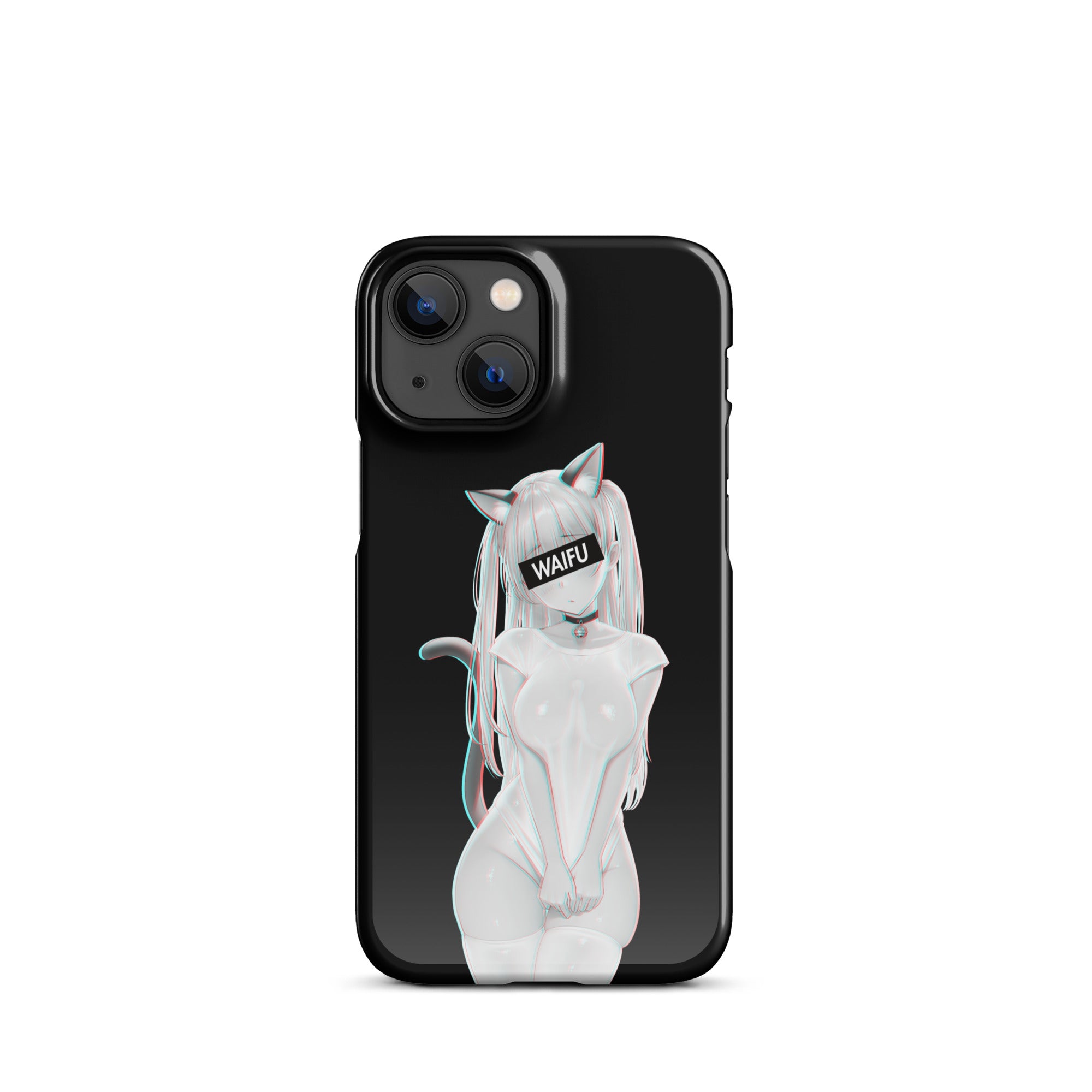 Cute Anime Girl Waifu Material - Black Edition #002 iPhone Premium Case