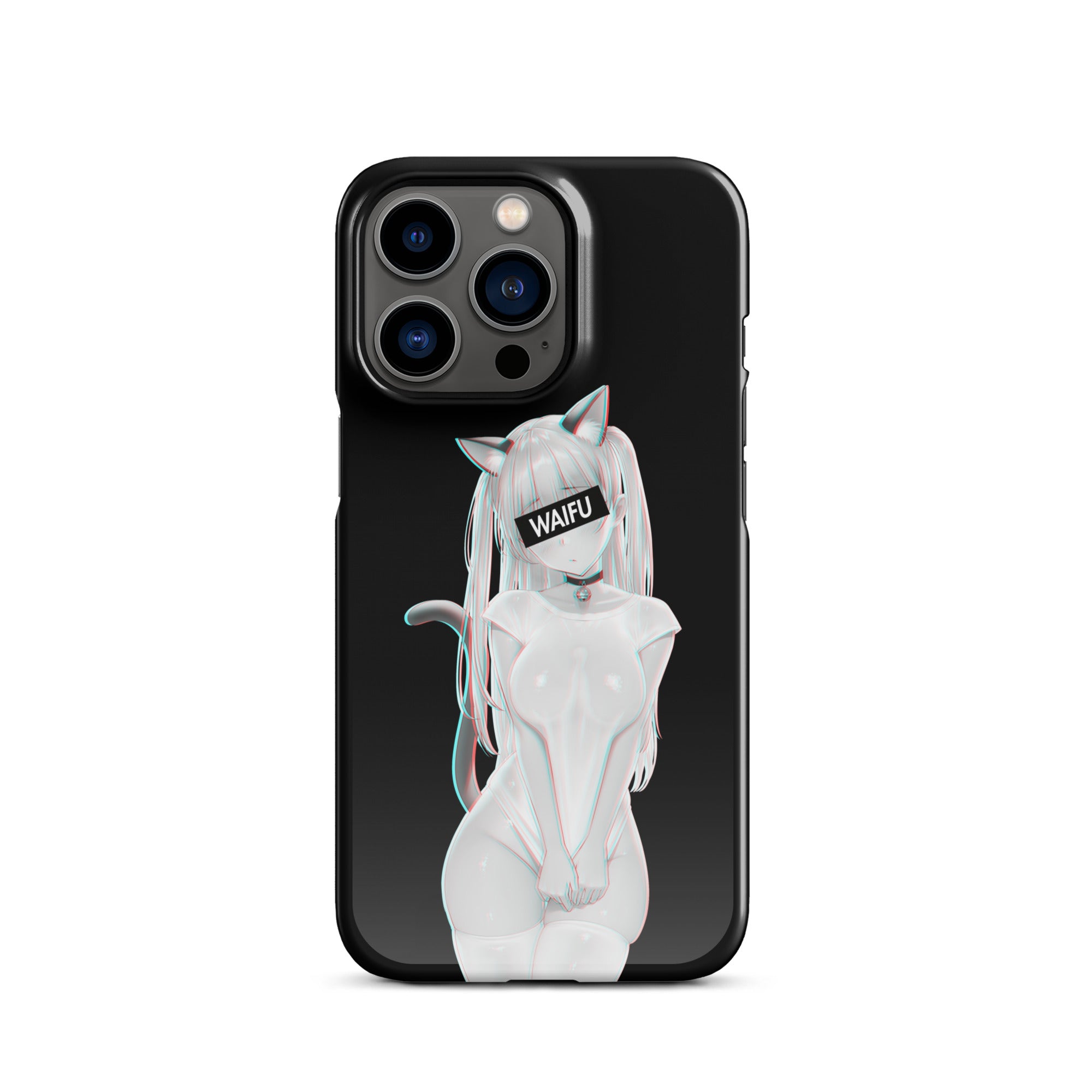 Cute Anime Girl Waifu Material - Black Edition #002 iPhone Premium Case