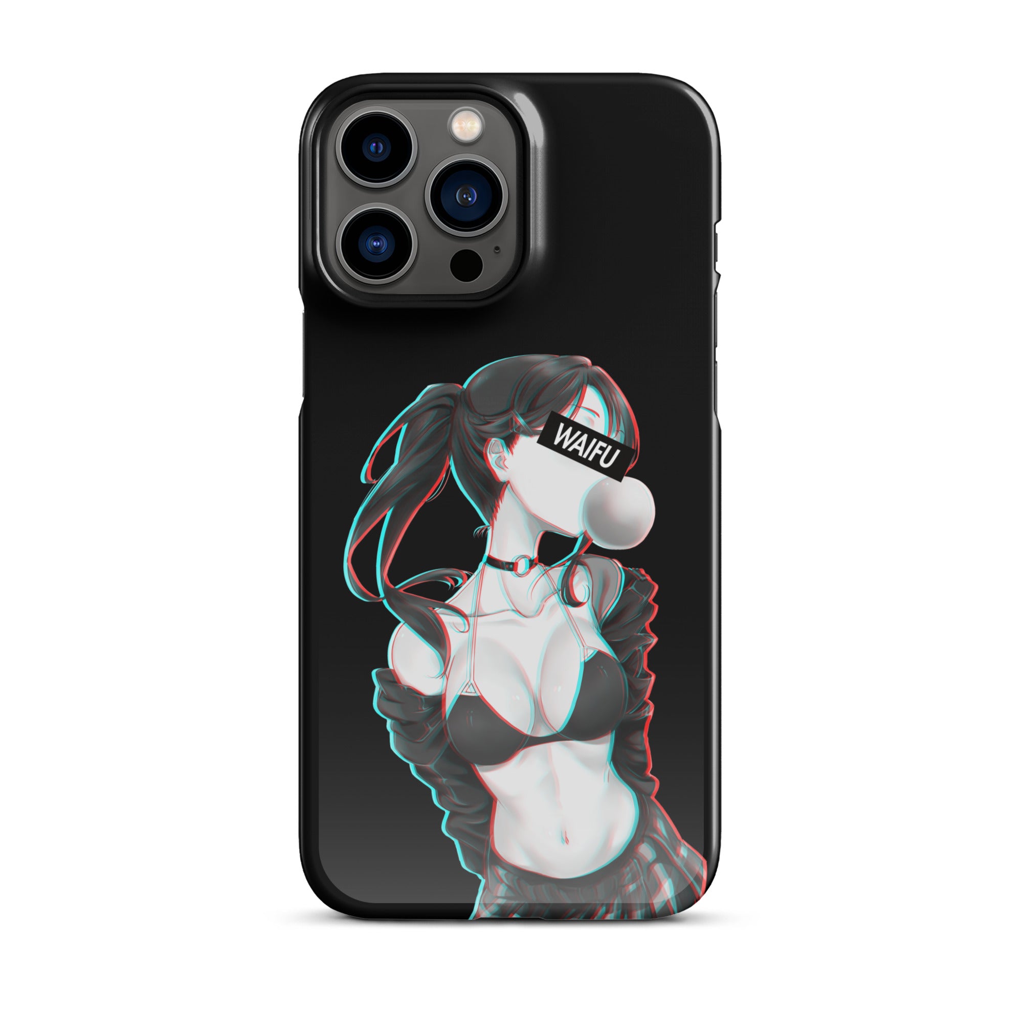 Cute Anime Girl Waifu Material - Black Edition #001 iPhone Premium Case