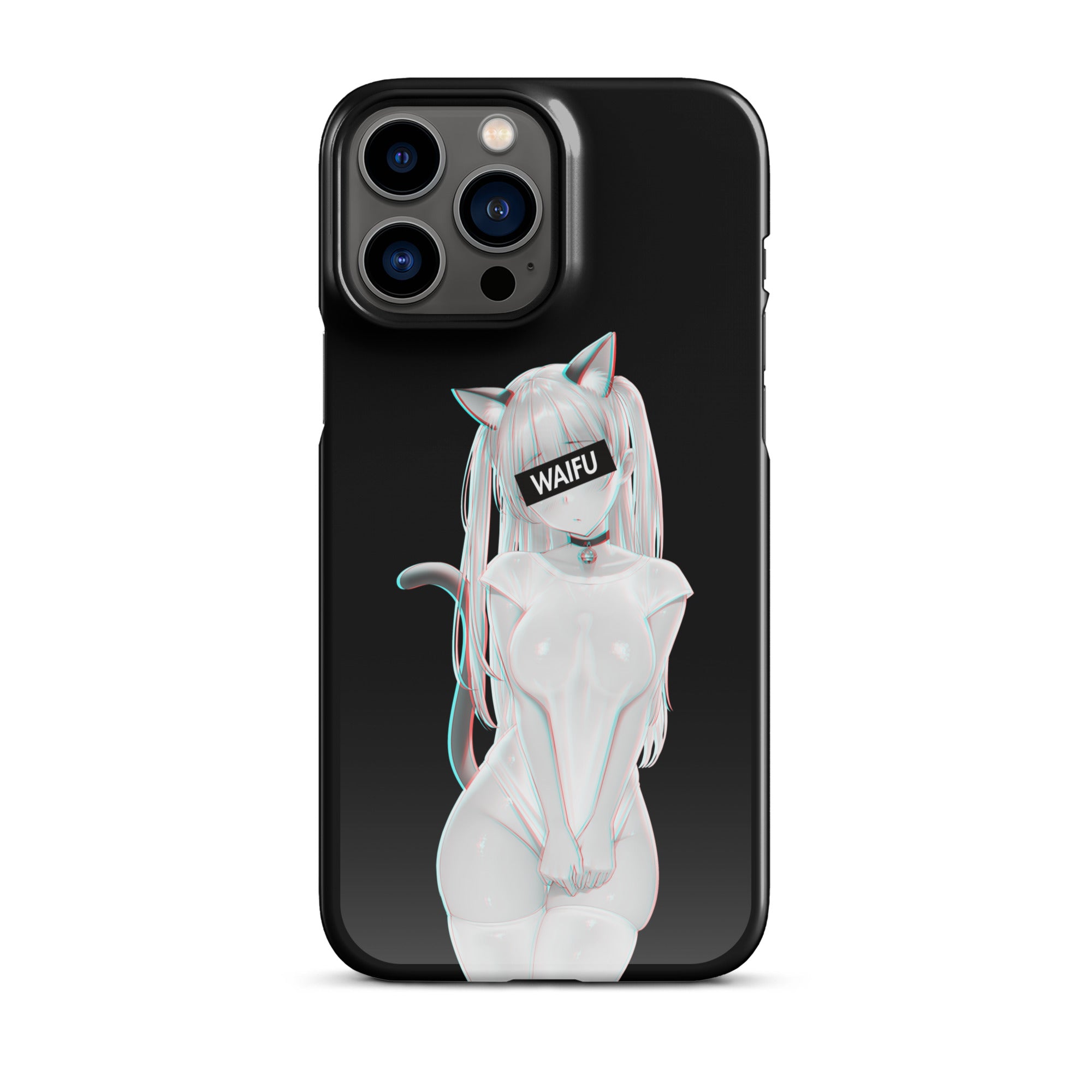 Cute Anime Girl Waifu Material - Black Edition #002 iPhone Premium Case