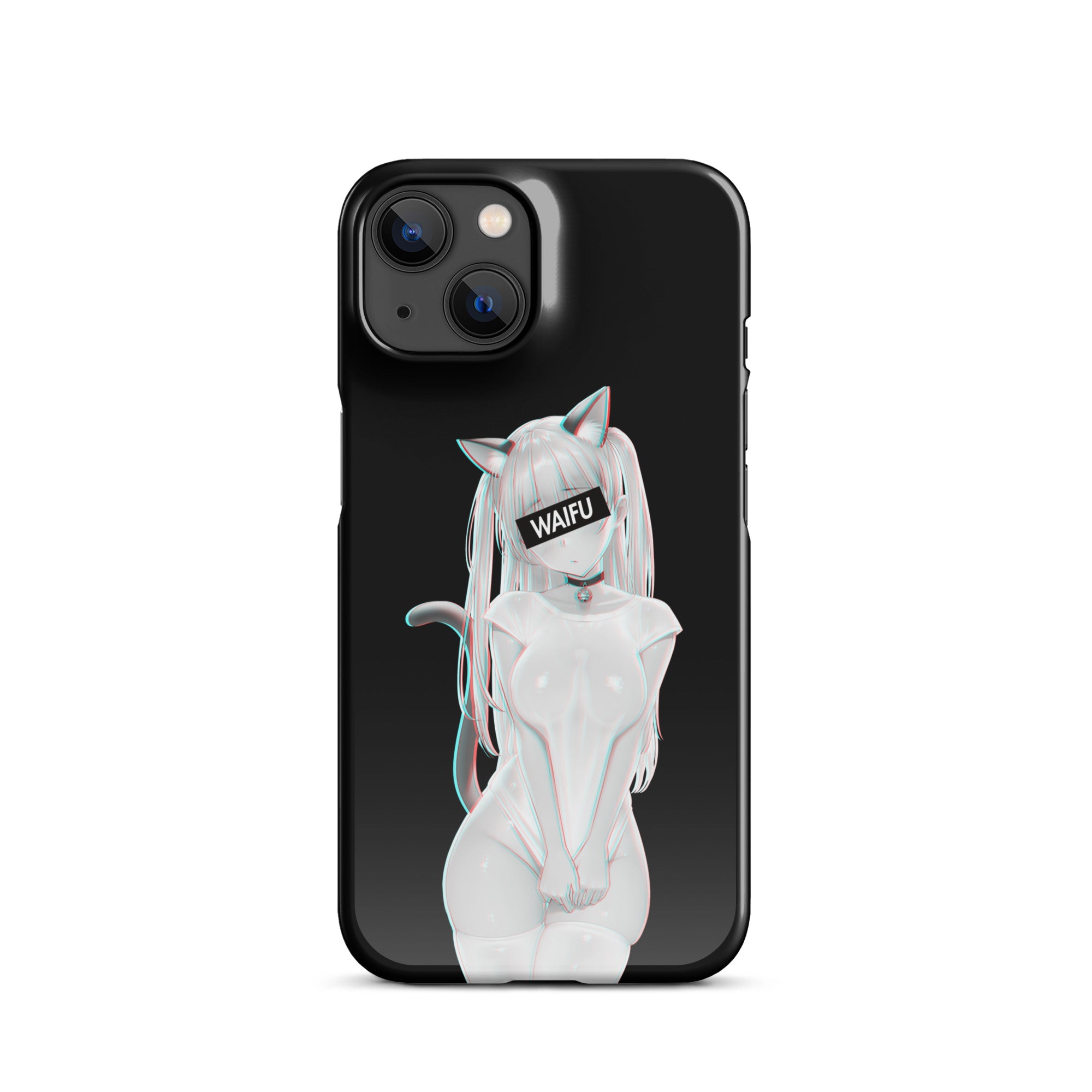 Cute Anime Girl Waifu Material - Black Edition #002 iPhone Premium Case