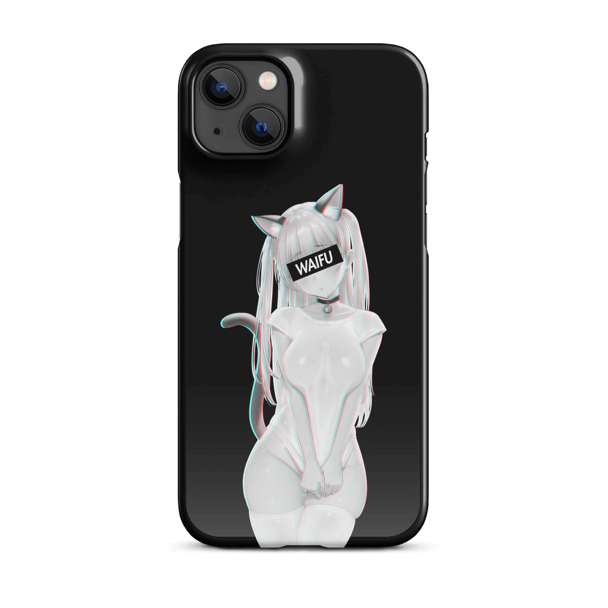 Cute Anime Girl Waifu Material - Black Edition #002 iPhone Premium Case