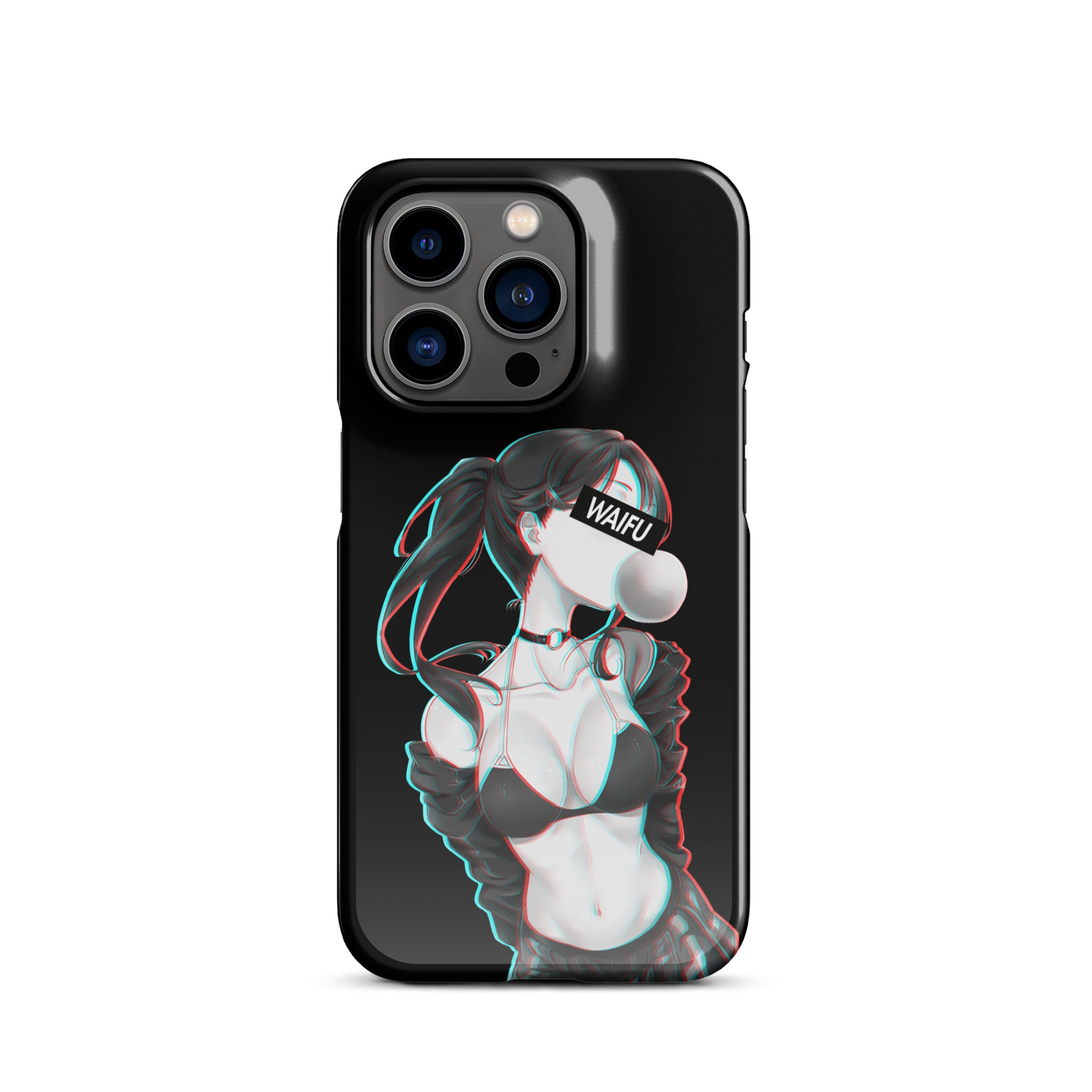 Cute Anime Girl Waifu Material - Black Edition #001 iPhone Premium Case