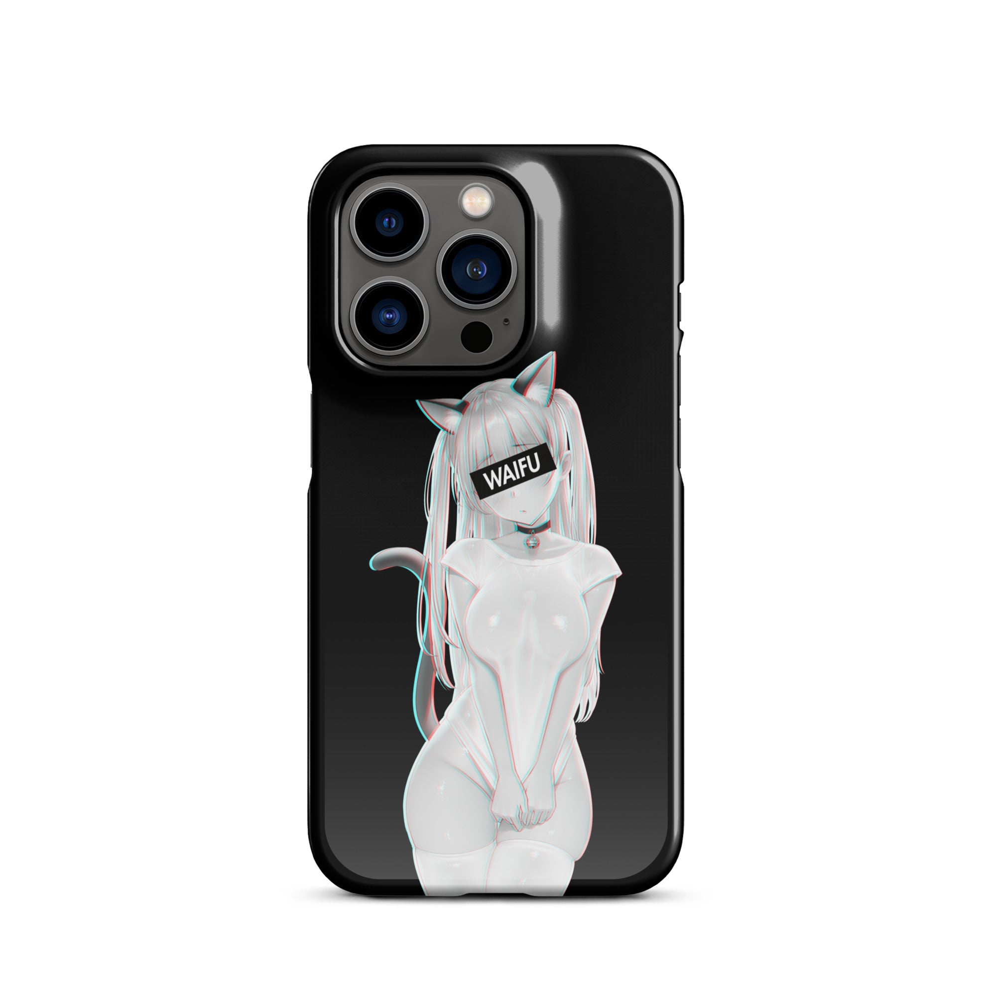 Cute Anime Girl Waifu Material - Black Edition #002 iPhone Premium Case