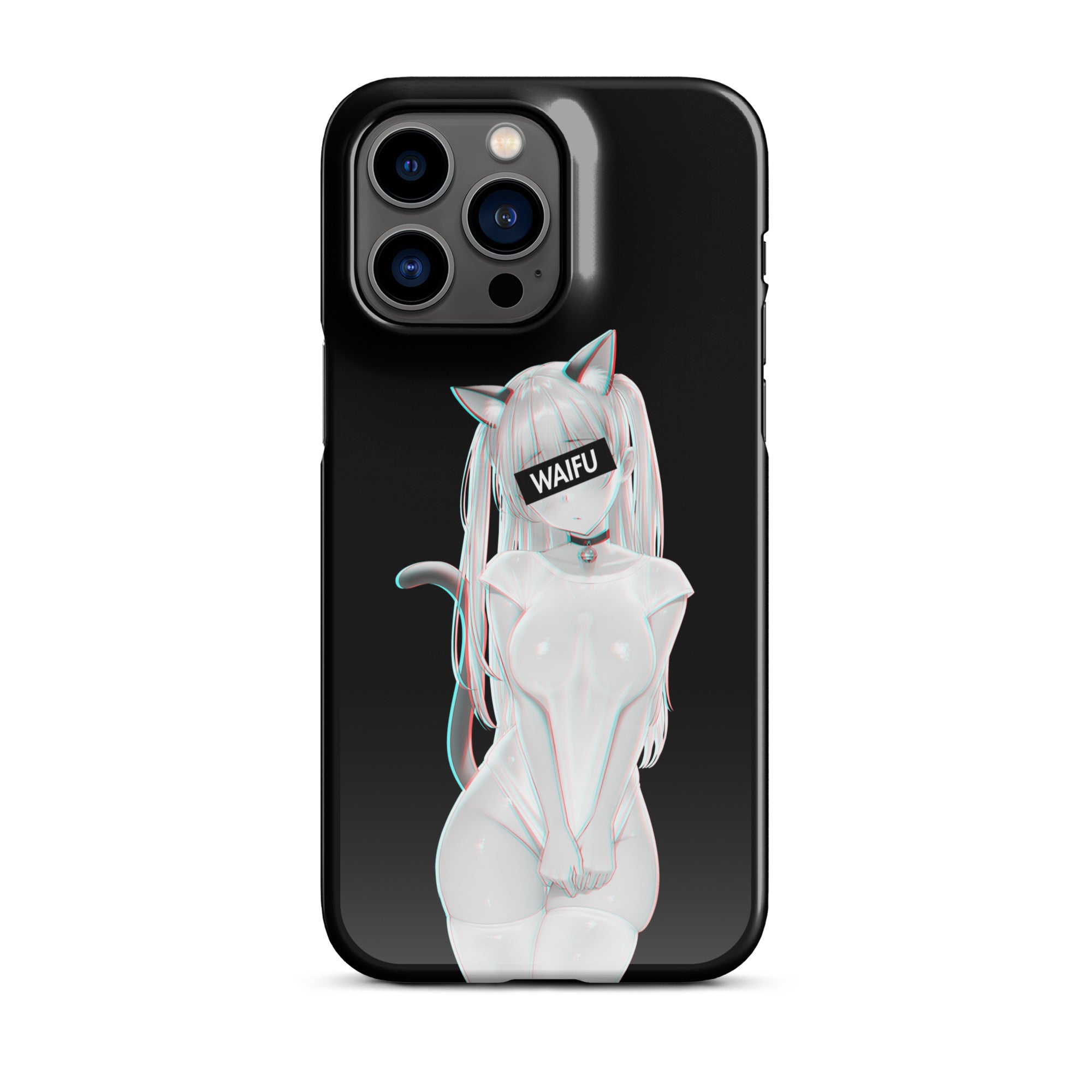 Cute Anime Girl Waifu Material - Black Edition #002 iPhone Premium Case