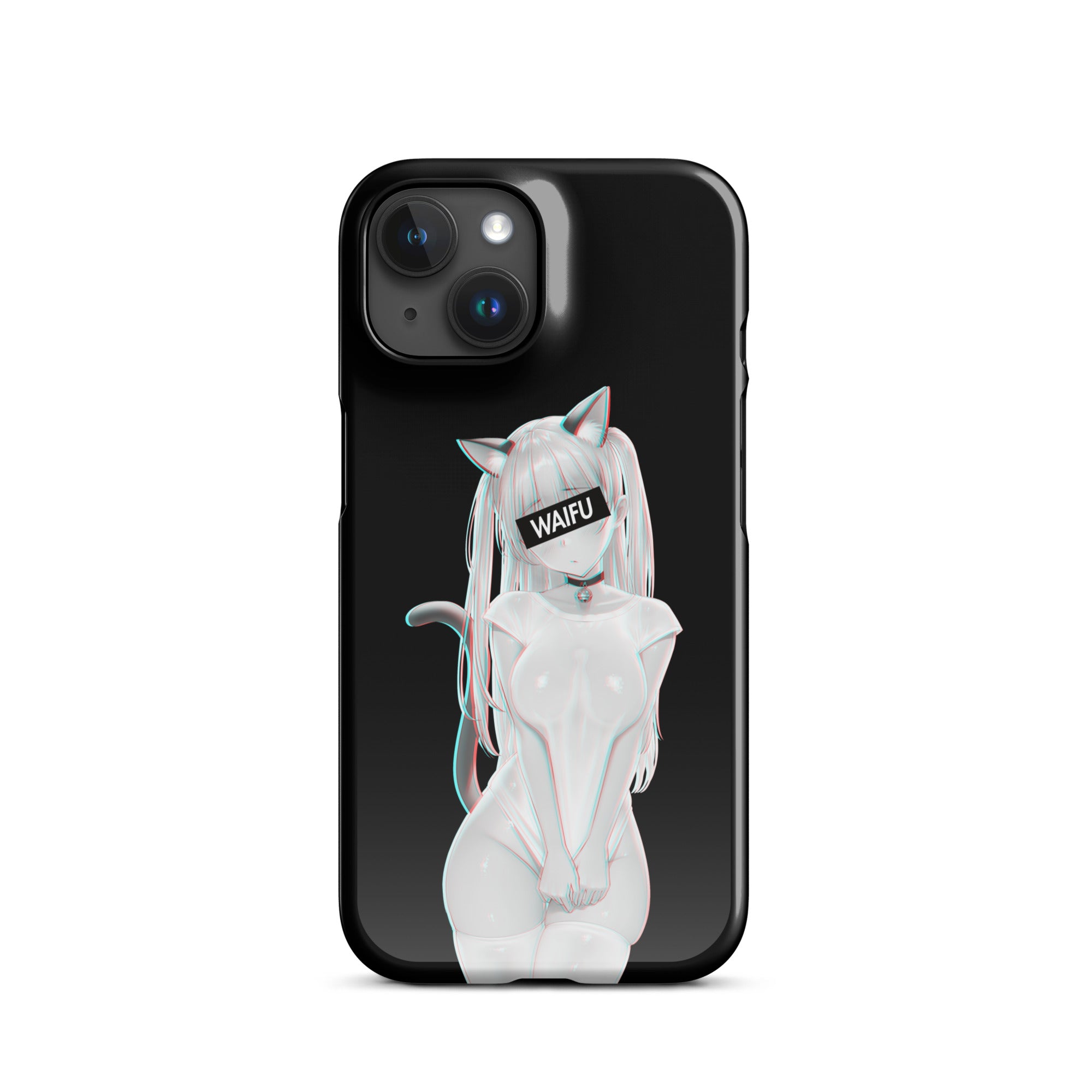 Cute Anime Girl Waifu Material - Black Edition #002 iPhone Premium Case