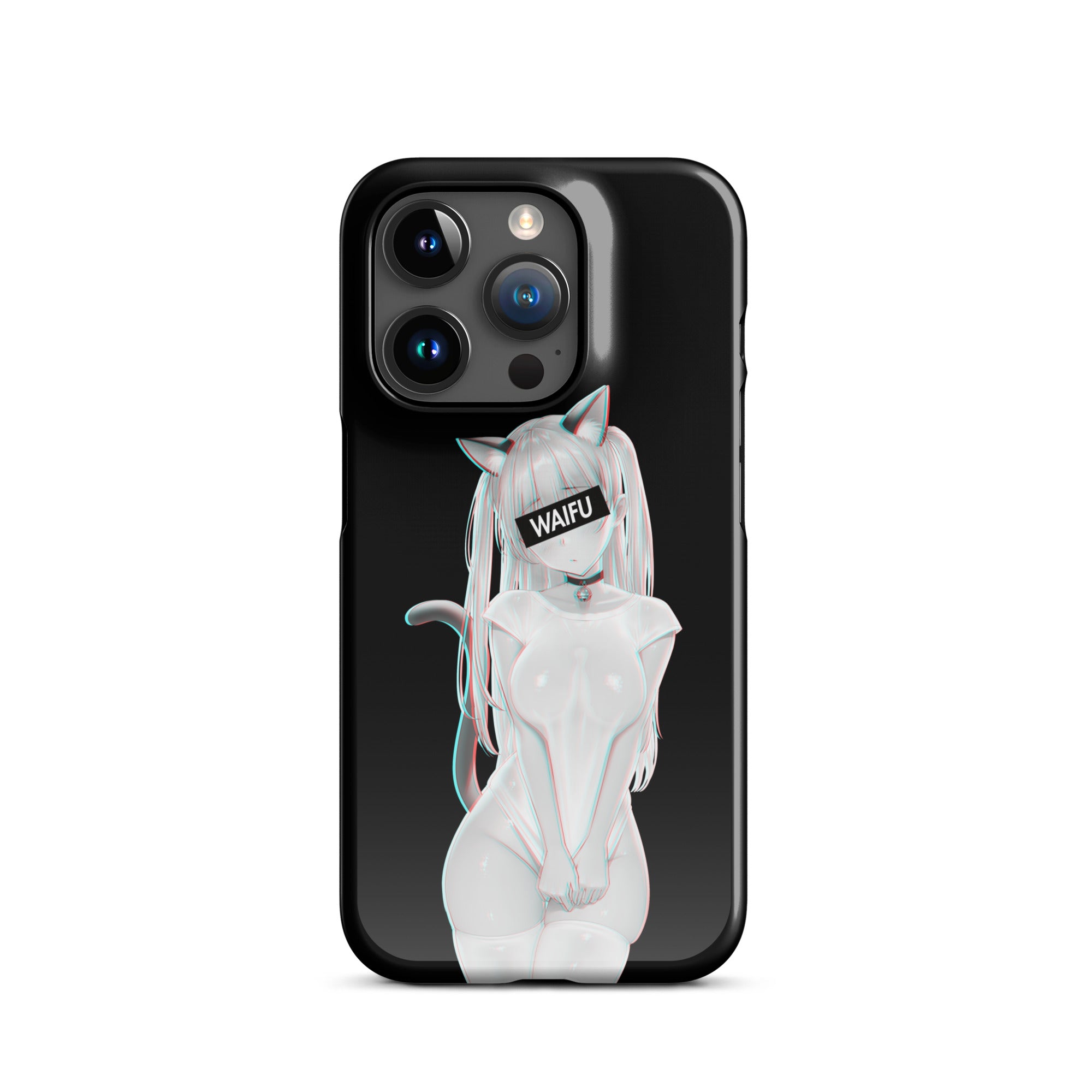 Cute Anime Girl Waifu Material - Black Edition #002 iPhone Premium Case