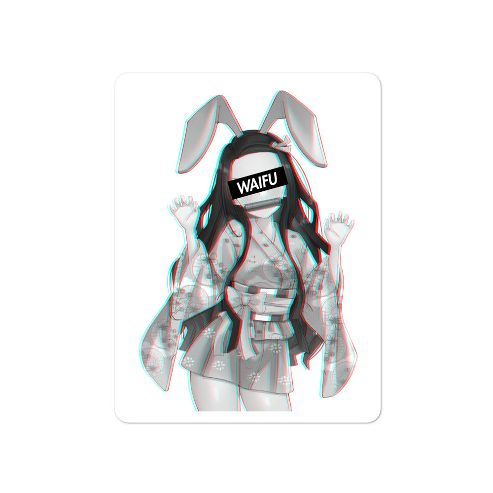 Nezuko Waifu Material #001 Kiss Cut Premium Sticker