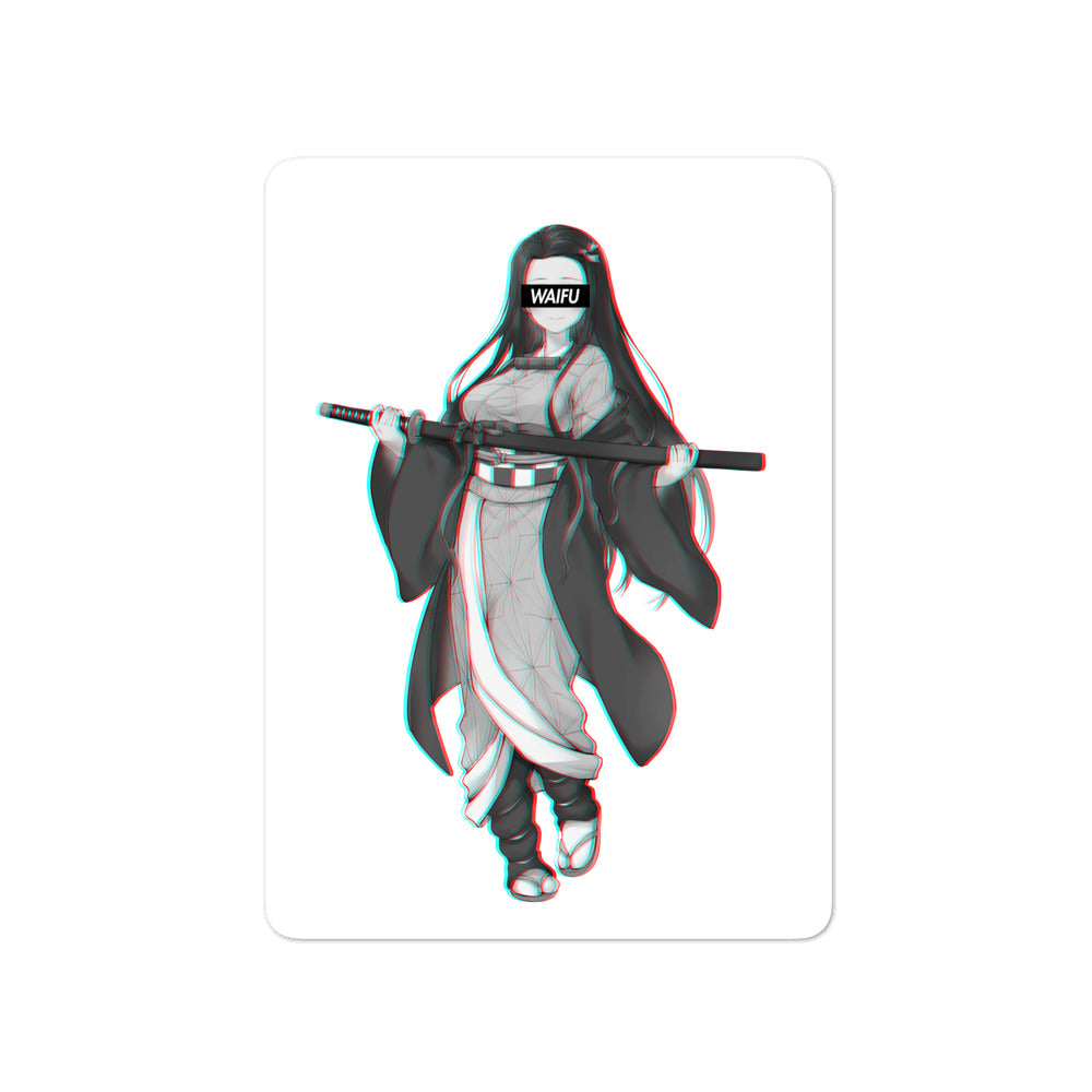 Nezuko Waifu Material #002 Kiss Cut Premium Sticker