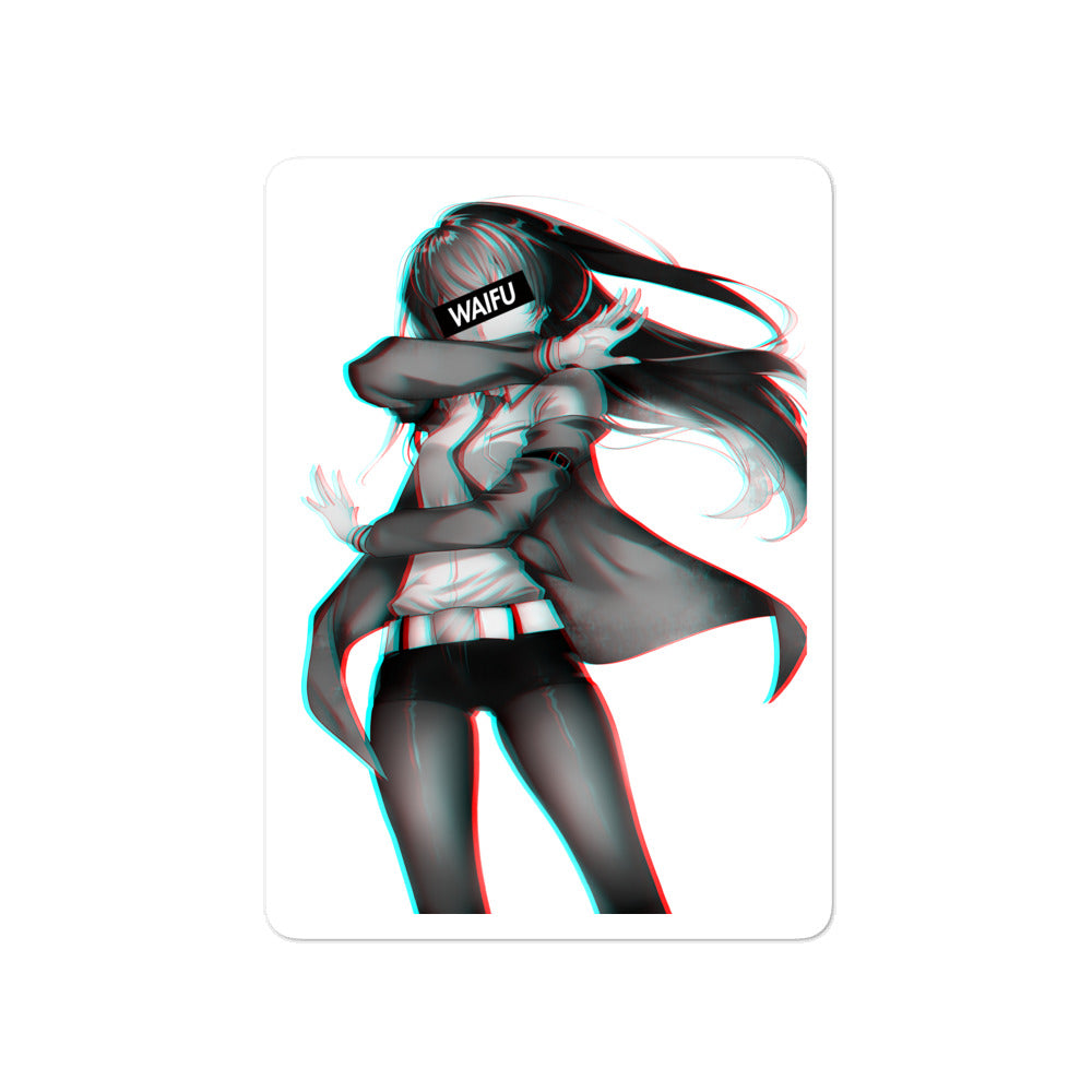 Kurisu Waifu Material #004 Kiss Cut Premium Sticker