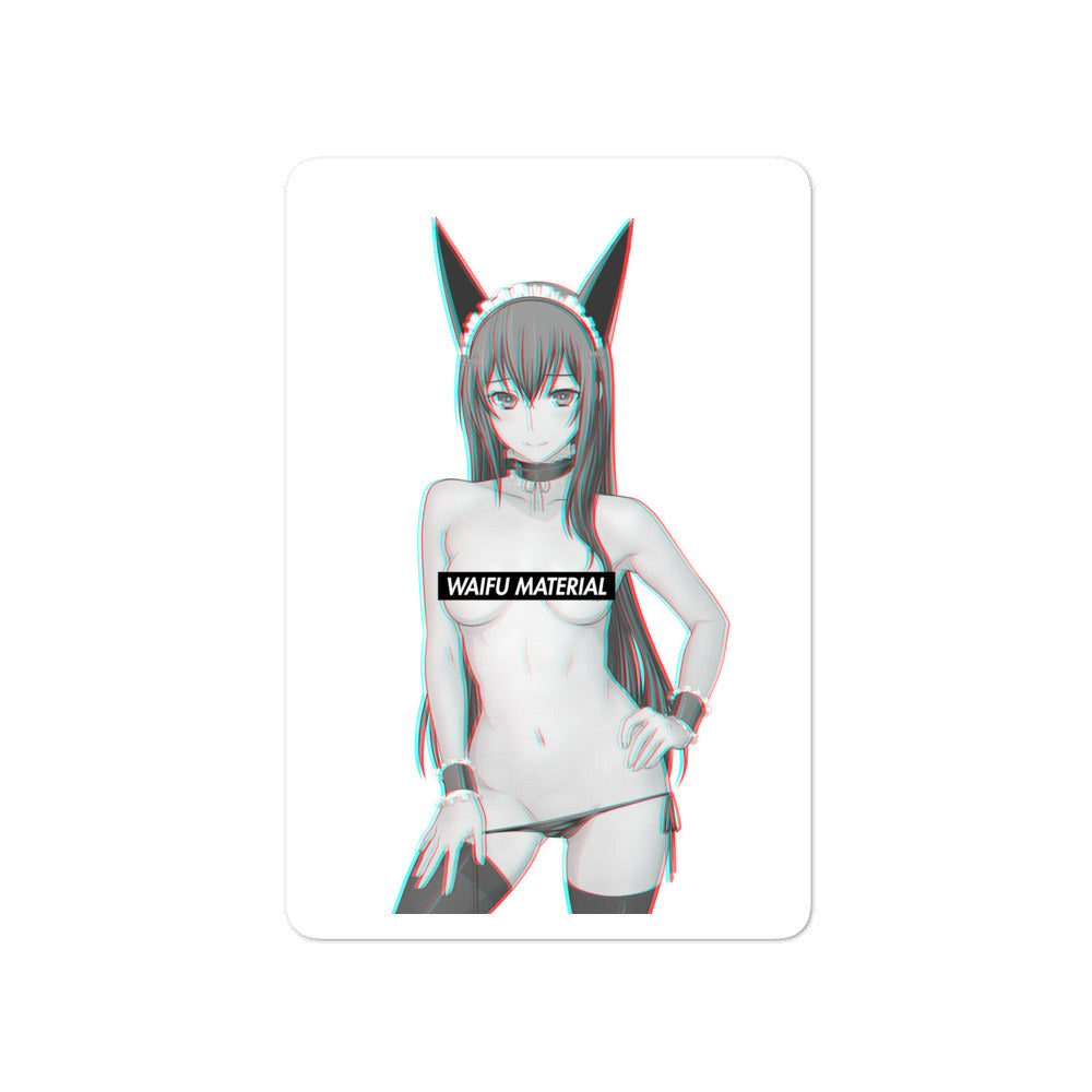 Kurisu Waifu Material #002 Kiss Cut Premium Sticker