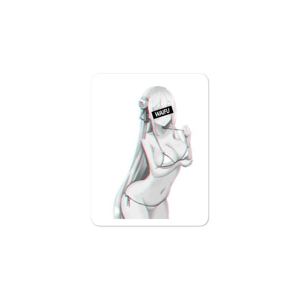 Emilia Waifu Material #002 Kiss Cut Premium Sticker
