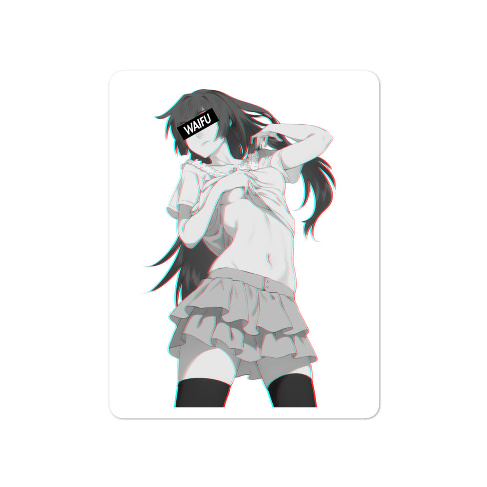 Hitagi Waifu Material #003 Kiss Cut Premium Sticker