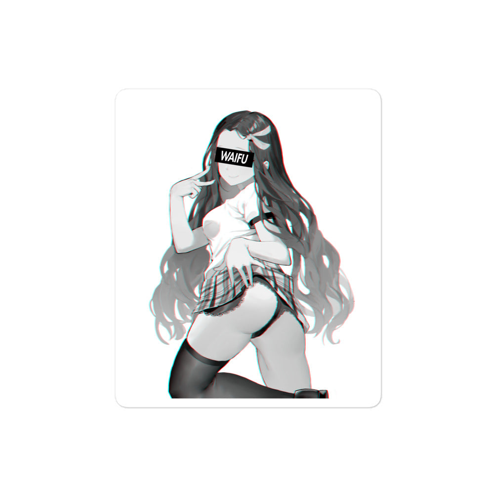 Nezuko Waifu Material #003 Kiss Cut Premium Sticker