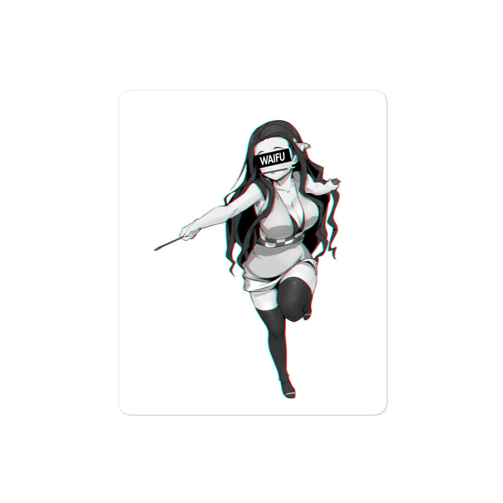 Nezuko Waifu Material #004 Kiss Cut Premium Sticker