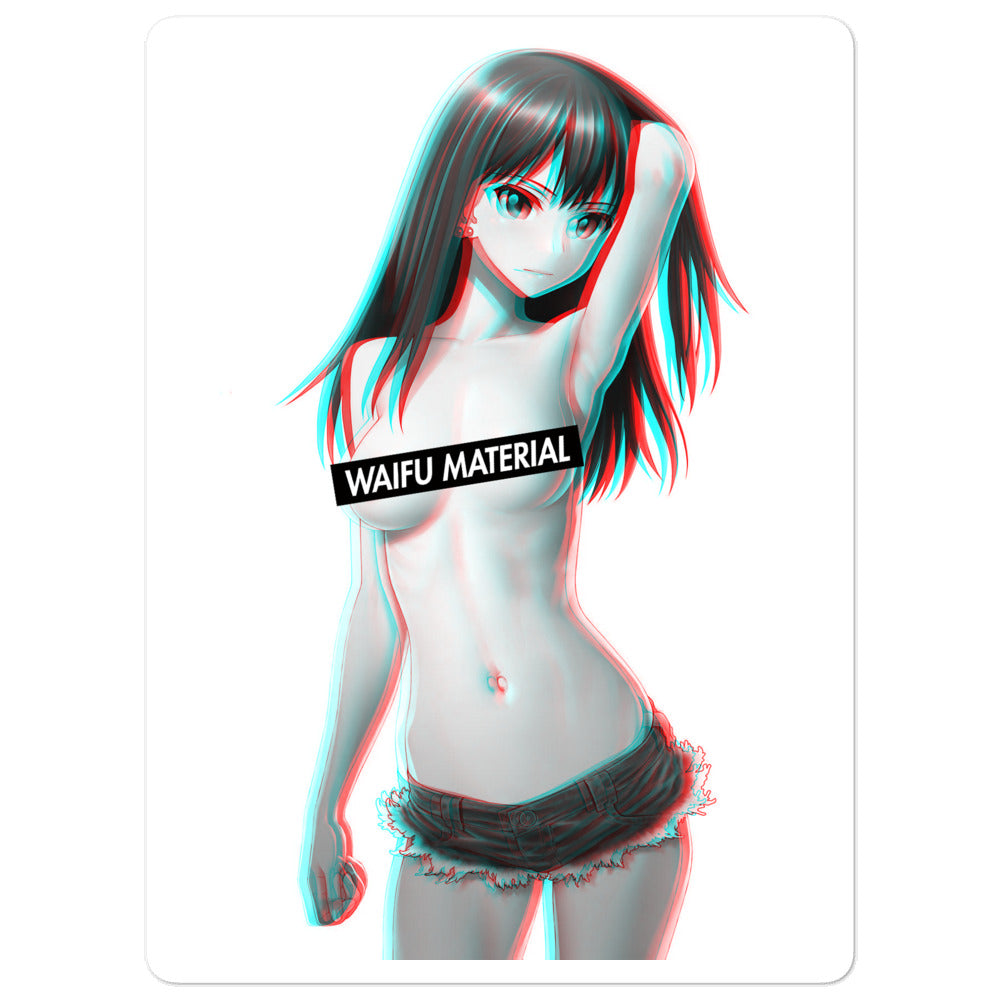 Cute Anime Girl Waifu Material #010 Kiss Cut Premium Sticker