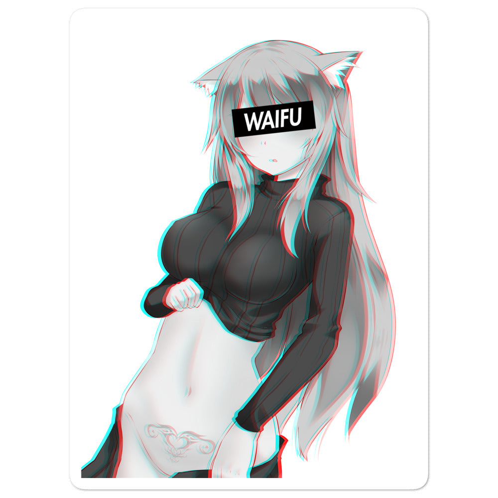 Cute Anime Girl Waifu Material #005 Kiss Cut Premium Sticker