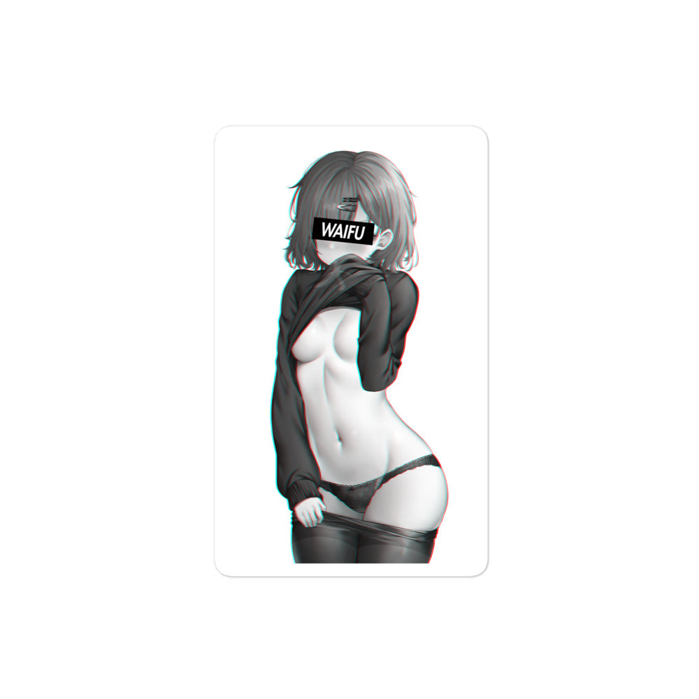 Cute Anime Girl Waifu Material #004 Kiss Cut Premium Sticker