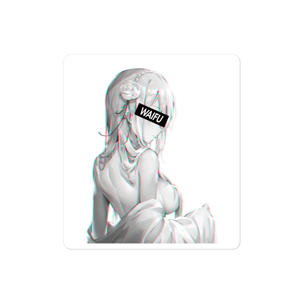 Emilia Waifu Material #001 Kiss Cut Premium Sticker