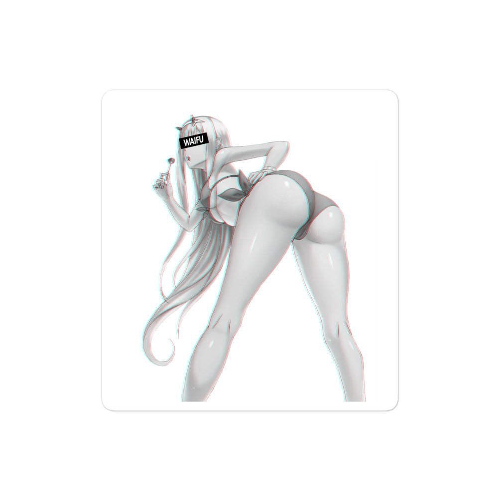 Zero Two Waifu Material #005 Kiss Cut Premium Sticker