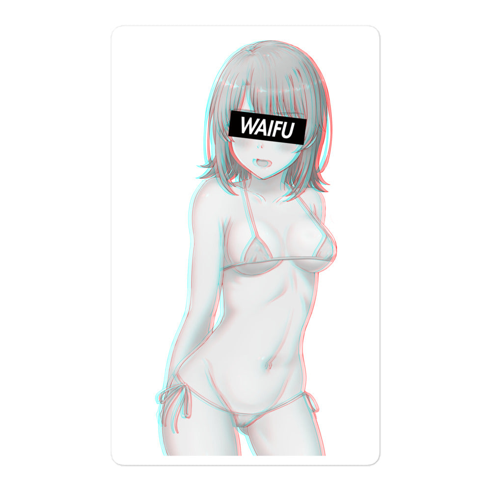 Cute Anime Girl Waifu Material #012 Kiss Cut Premium Sticker