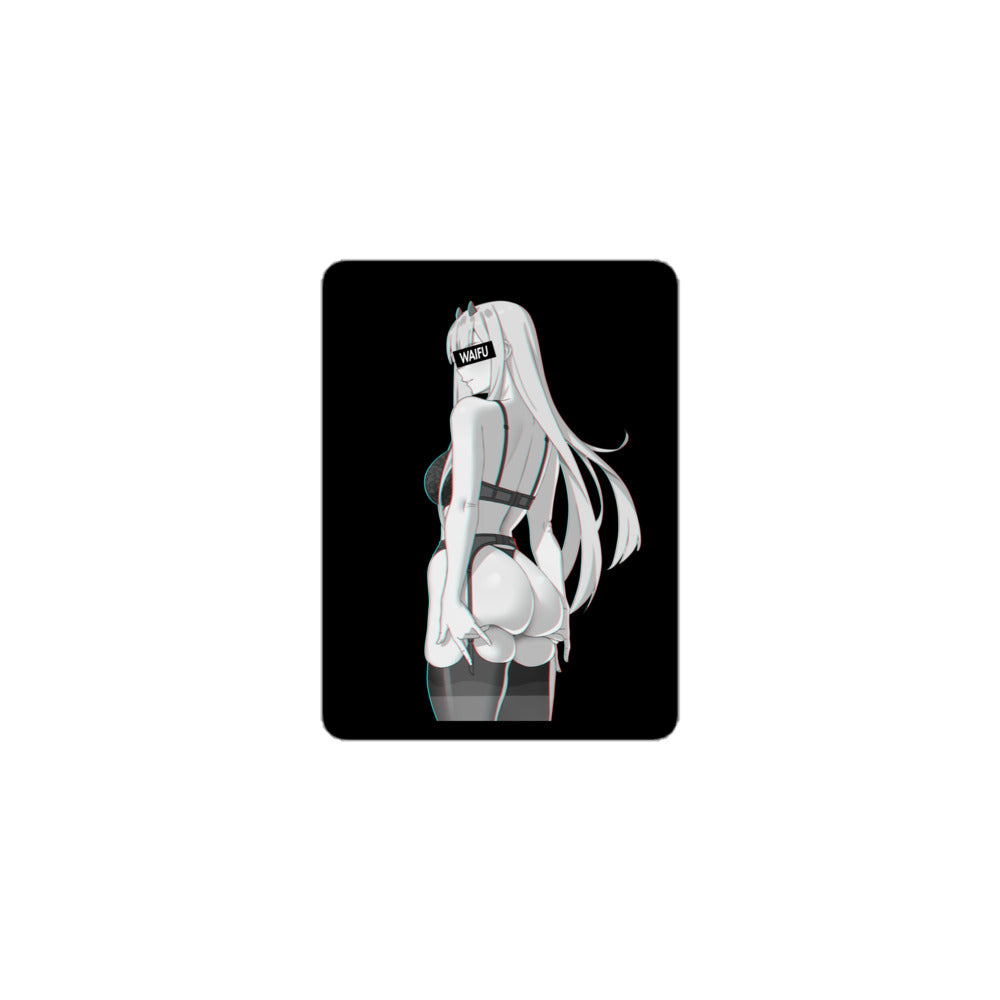 Zero Two Waifu Material - Black Edition #001 Kiss Cut Premium Sticker