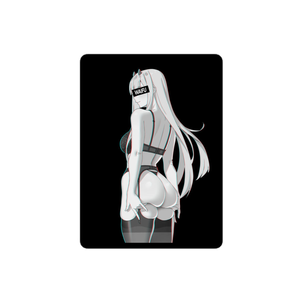 Zero Two Waifu Material - Black Edition #001 Kiss Cut Premium Sticker