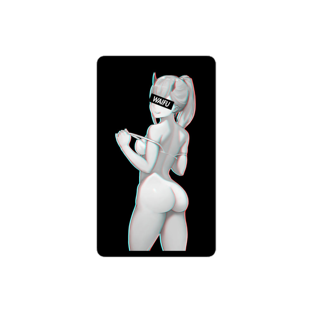 Zero Two Waifu Material - Black Edition #002 Kiss Cut Premium Sticker