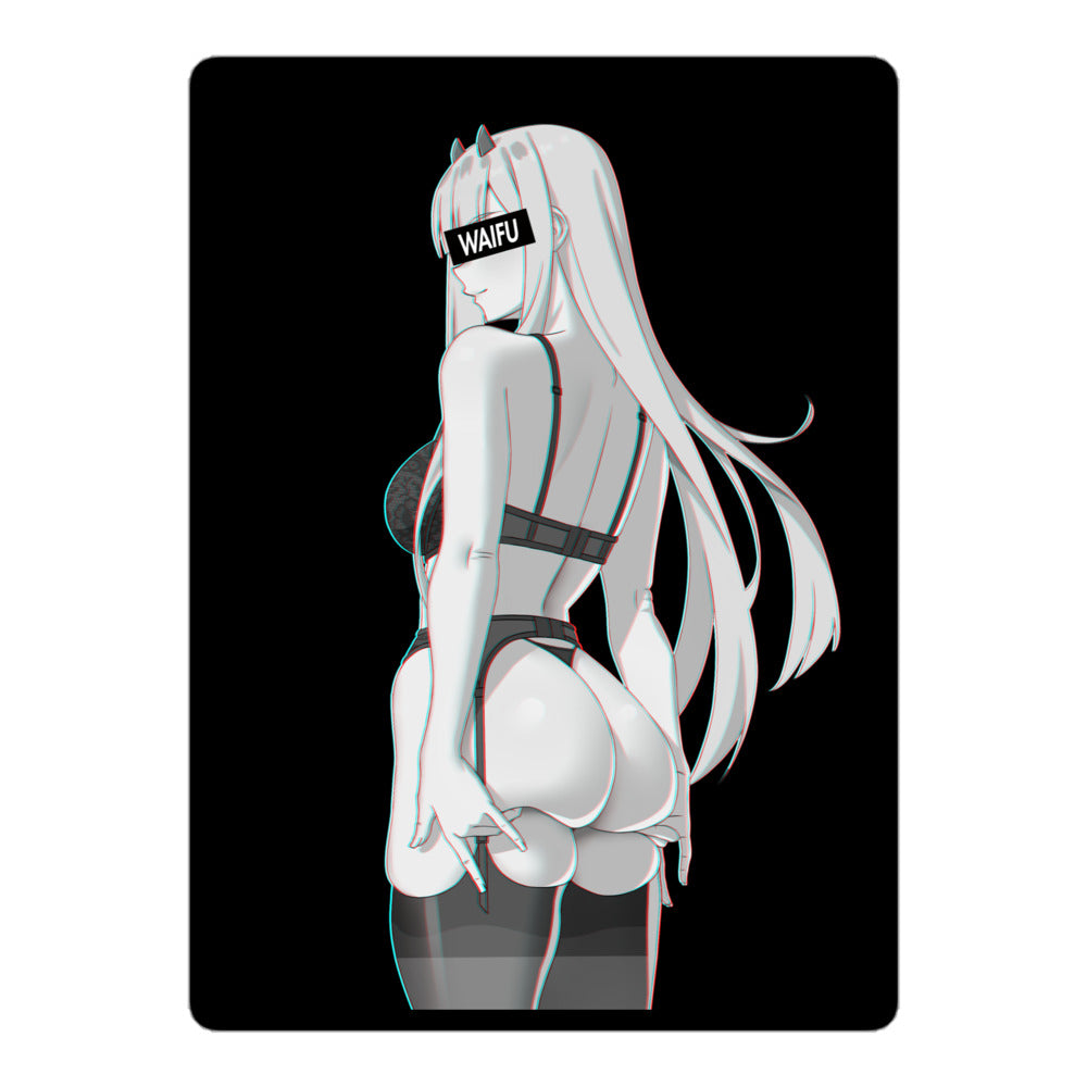 Zero Two Waifu Material - Black Edition #001 Kiss Cut Premium Sticker