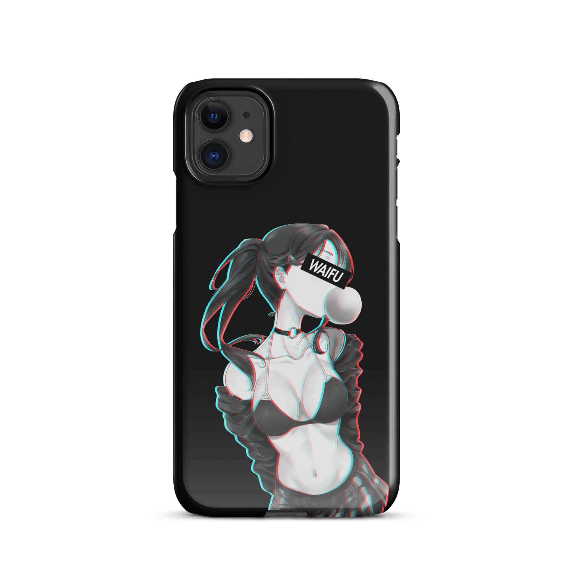 Cute Anime Girl Waifu Material - Black Edition #001 iPhone Premium Case