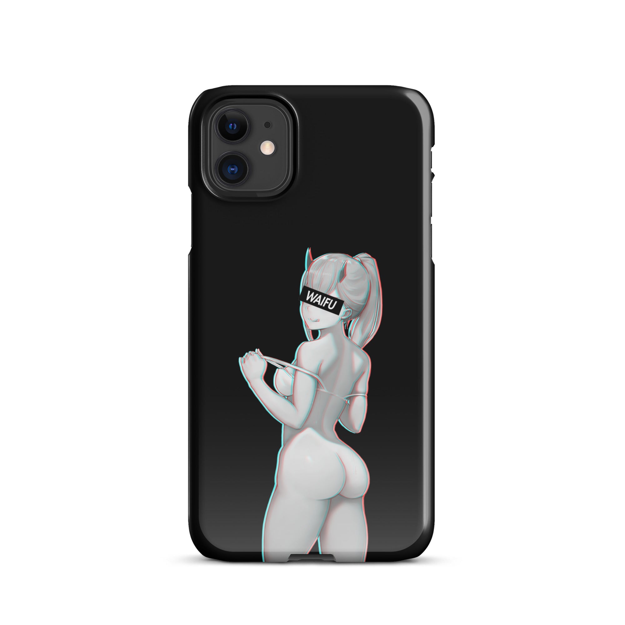 Zero Two Waifu Material - Black Edition #002 iPhone Premium Case