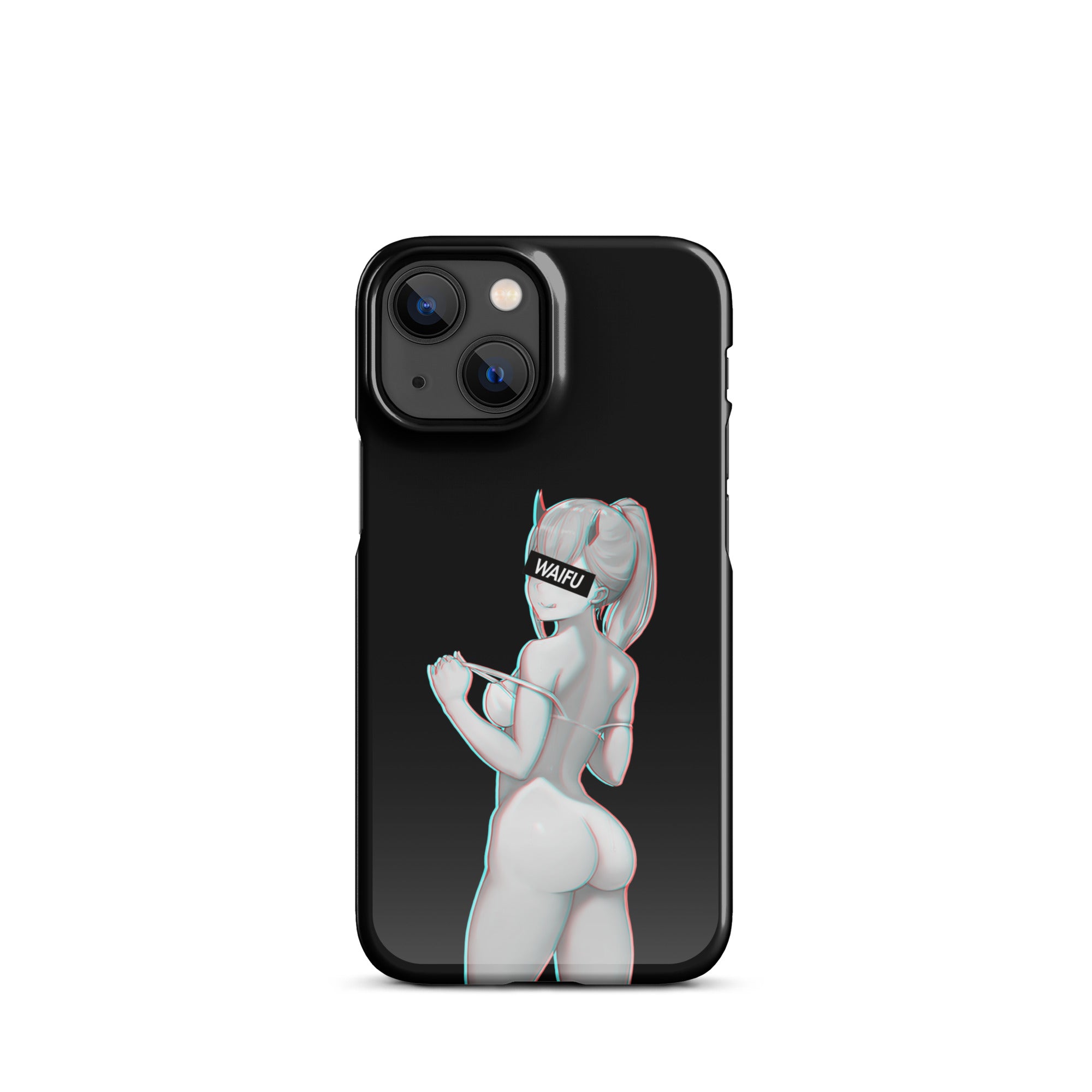 Zero Two Waifu Material - Black Edition #002 iPhone Premium Case