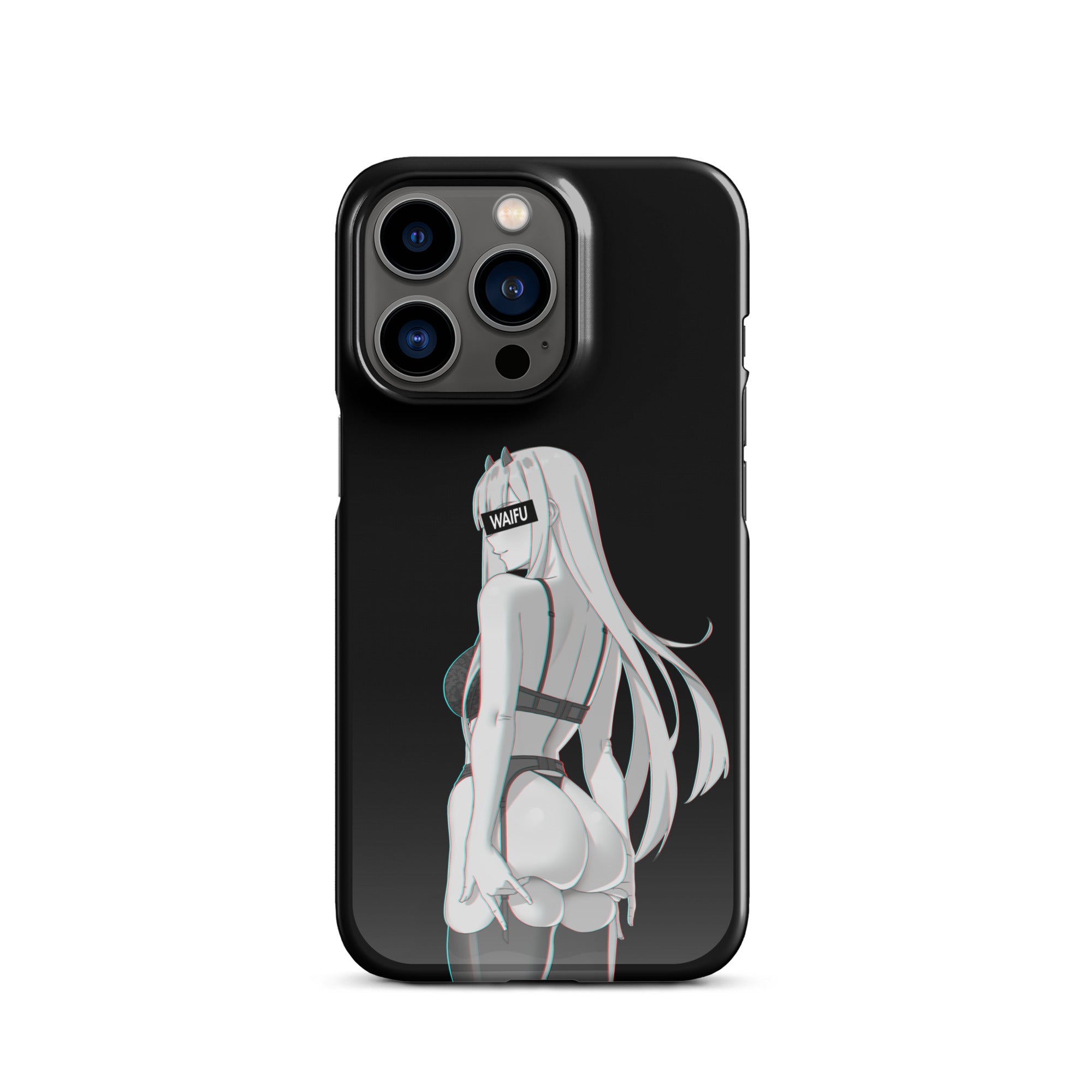 Zero Two Waifu Material - Black Edition #001 iPhone Premium Case