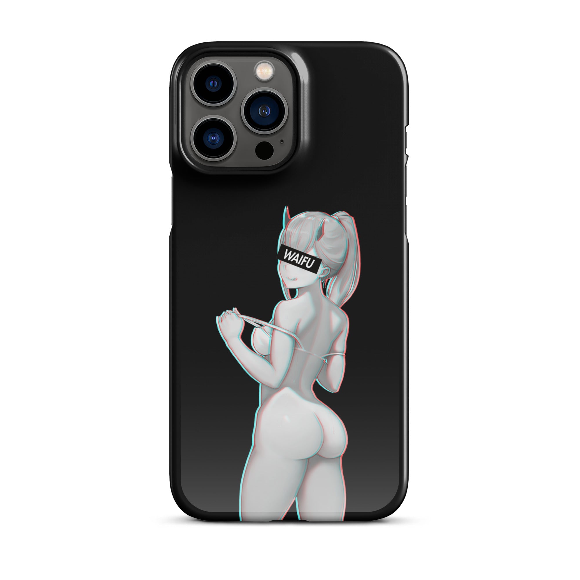 Zero Two Waifu Material - Black Edition #002 iPhone Premium Case