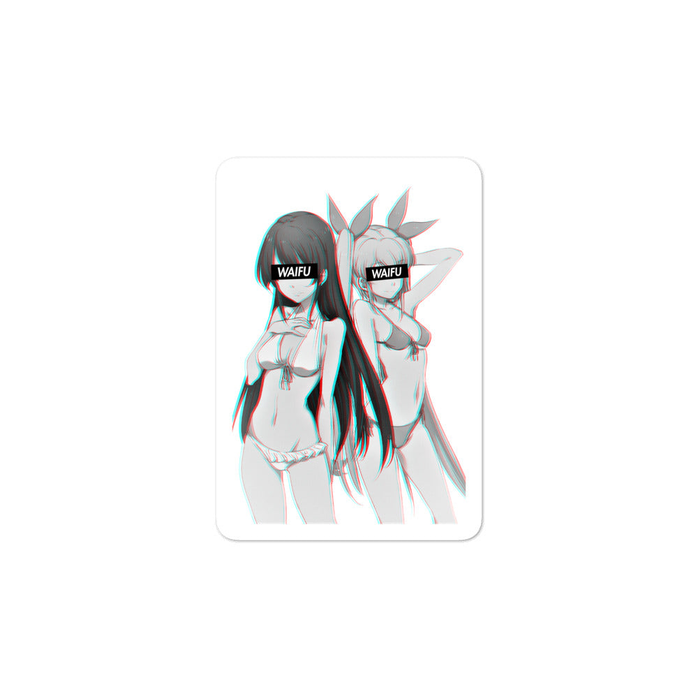 Akame & Mine Waifu Material #001 Kiss Cut Premium Sticker