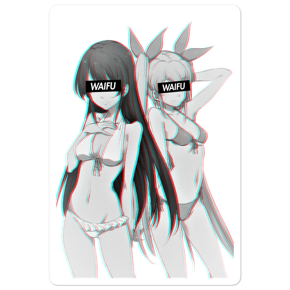 Akame & Mine Waifu Material #001 Kiss Cut Premium Sticker