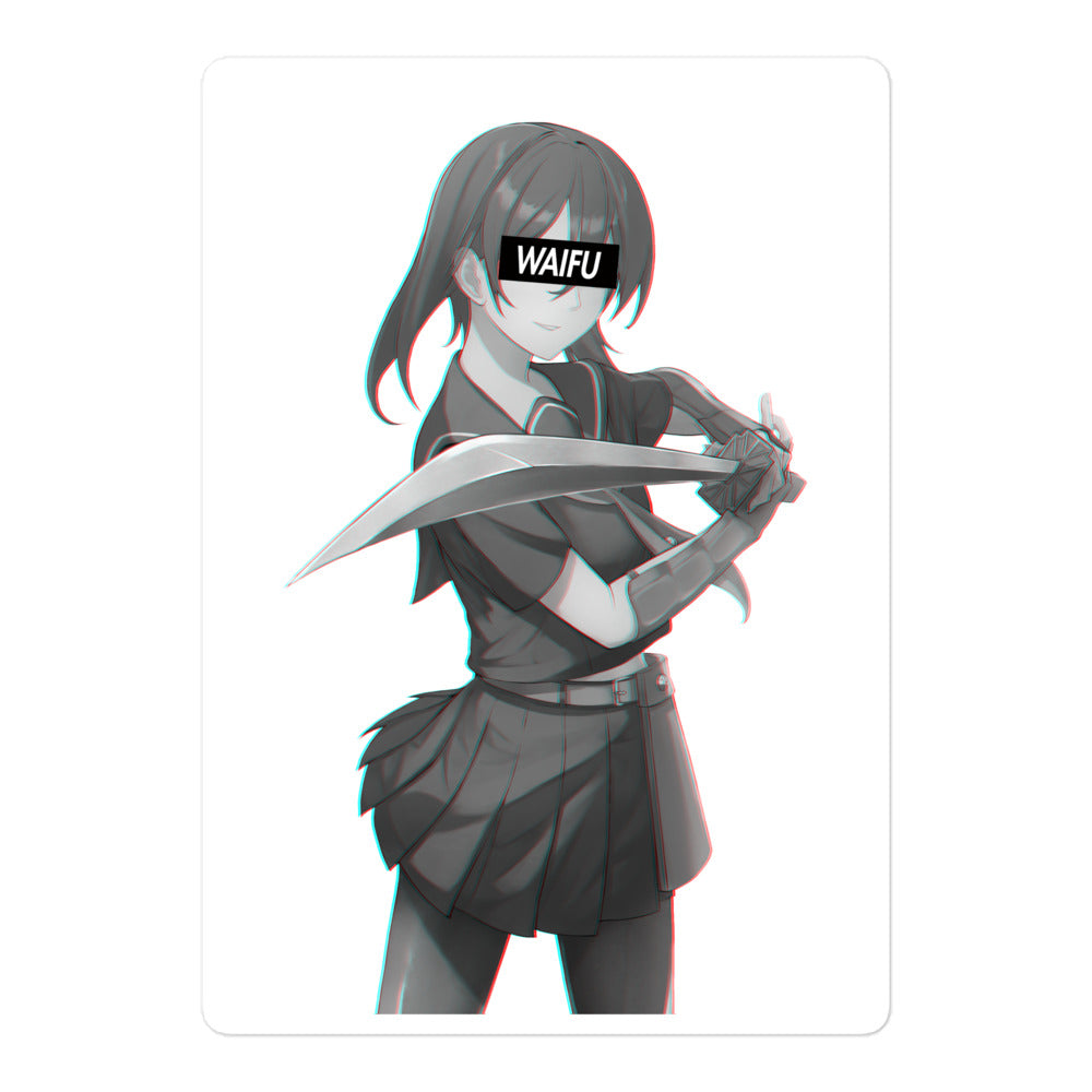 Kurome Waifu Material #002 Kiss Cut Premium Sticker