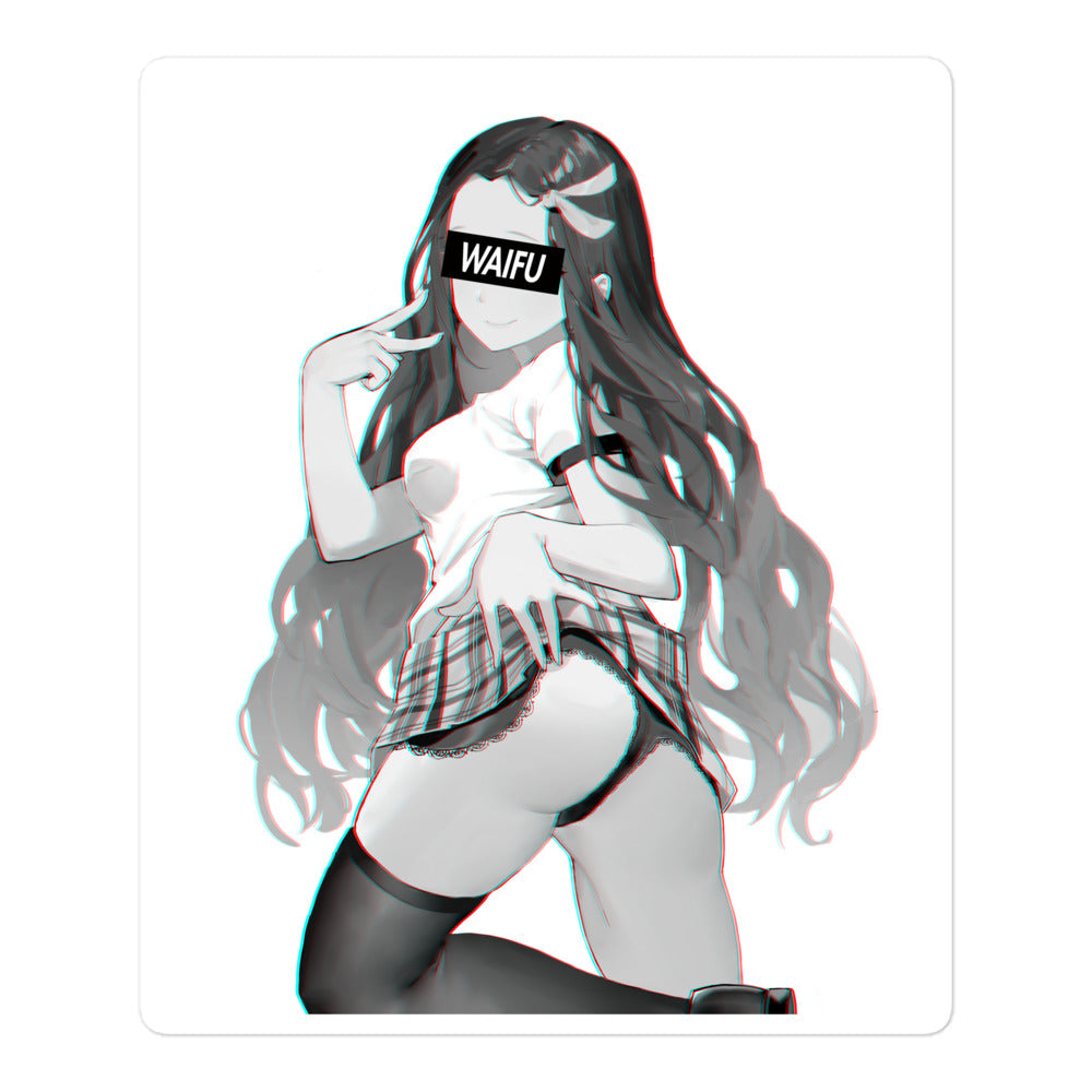 Nezuko Waifu Material #003 Kiss Cut Premium Sticker