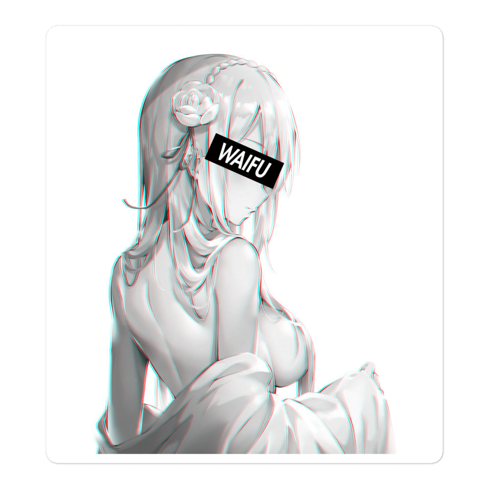 Emilia Waifu Material #001 Kiss Cut Premium Sticker